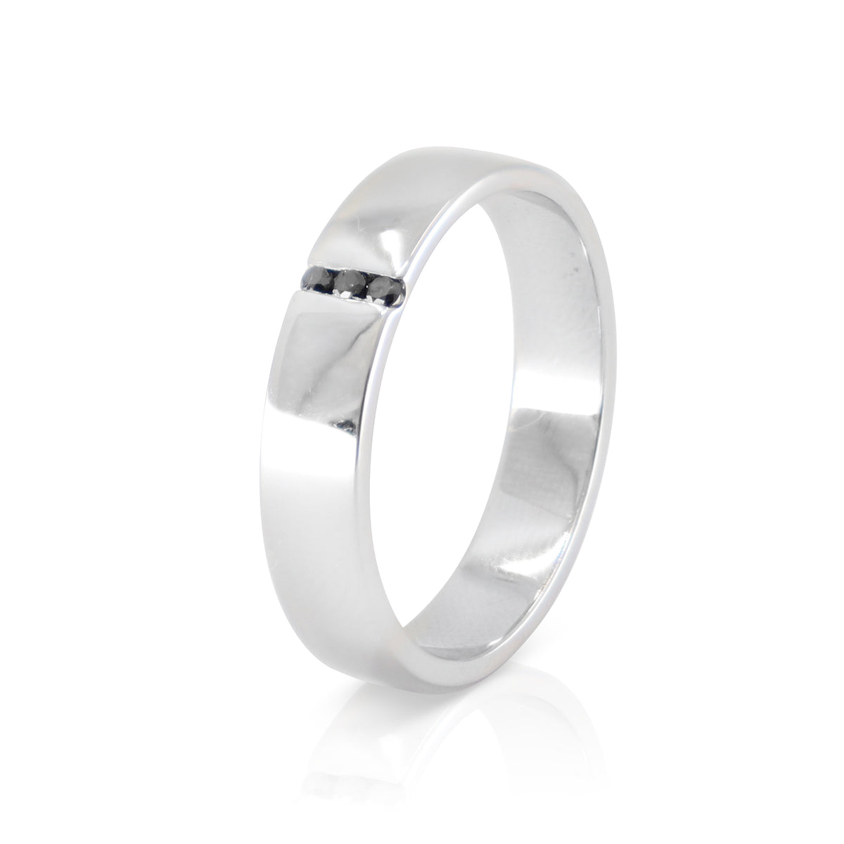 Mens black and white store diamond wedding band