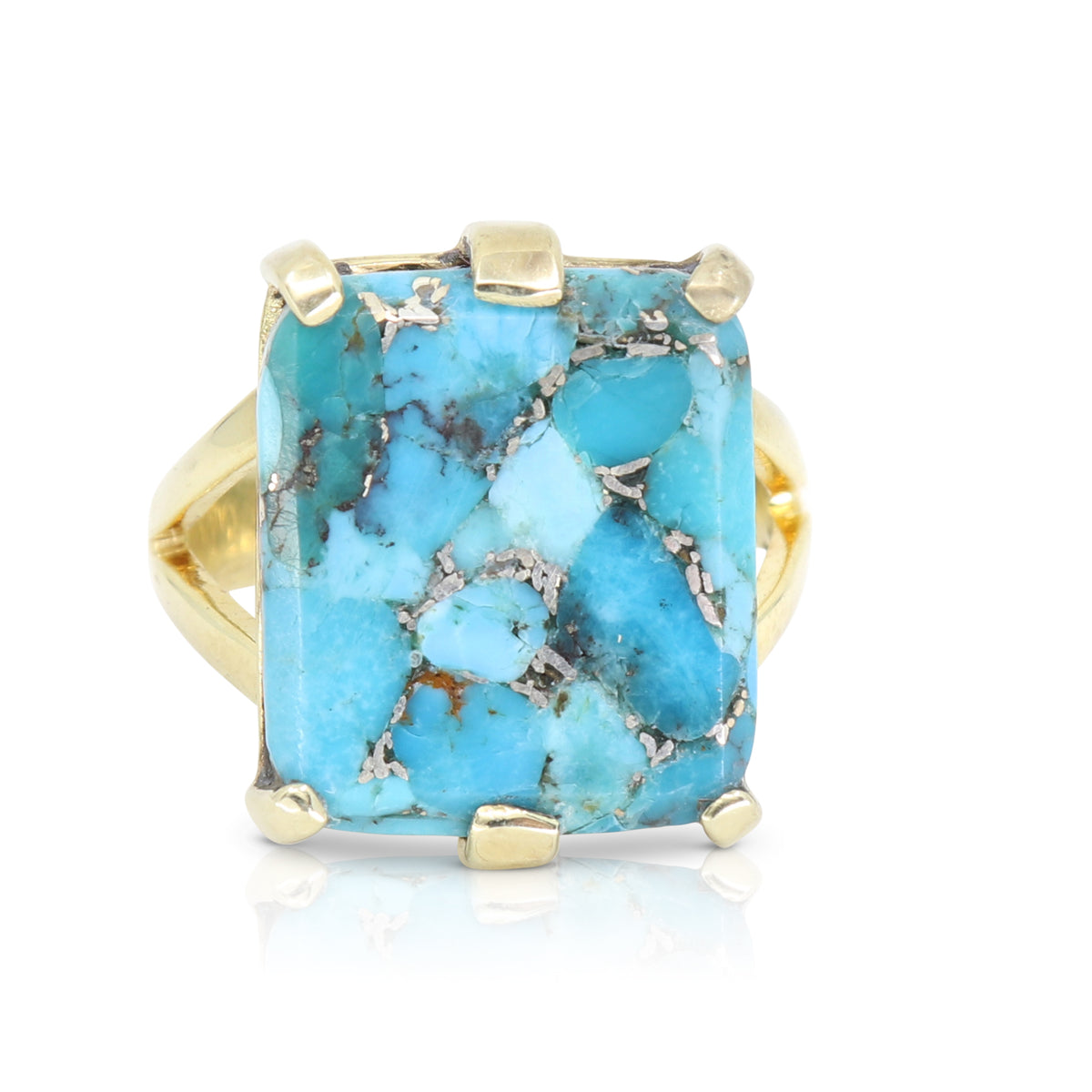 14k yellow gold on sale turquoise ring