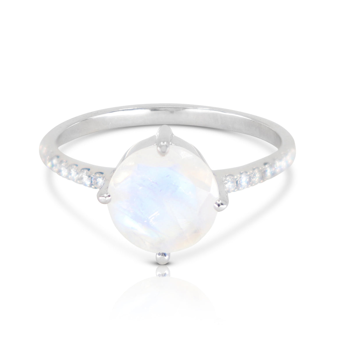 White gold moonstone hot sale engagement ring