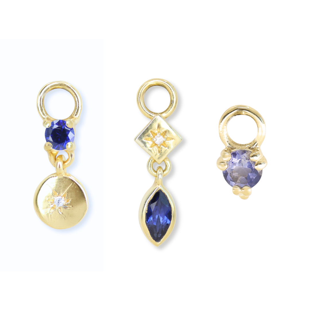 Chloe Sapphire & Iolite Gold Ear Candy Stack