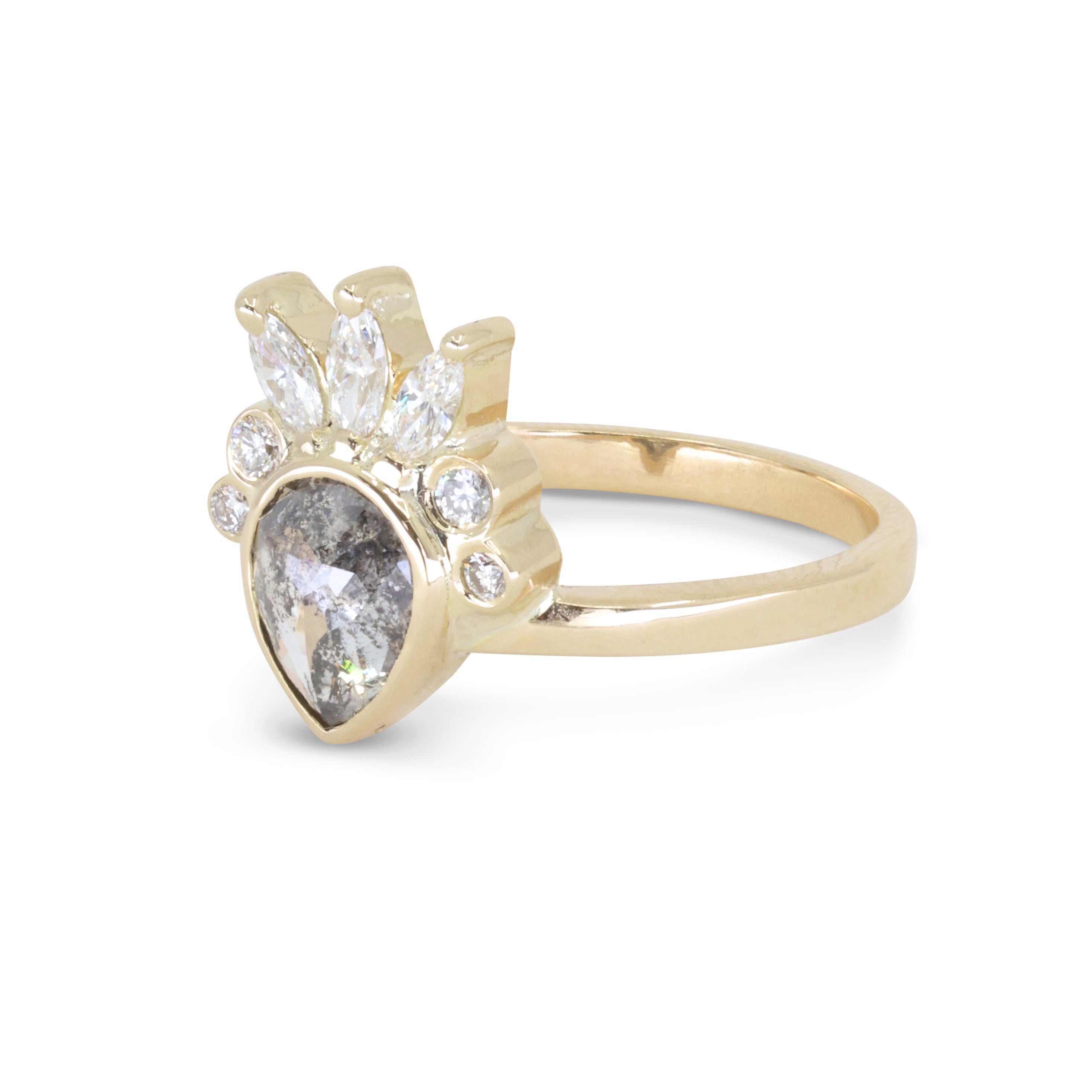 Melody Grey Diamond 14K Yellow Gold