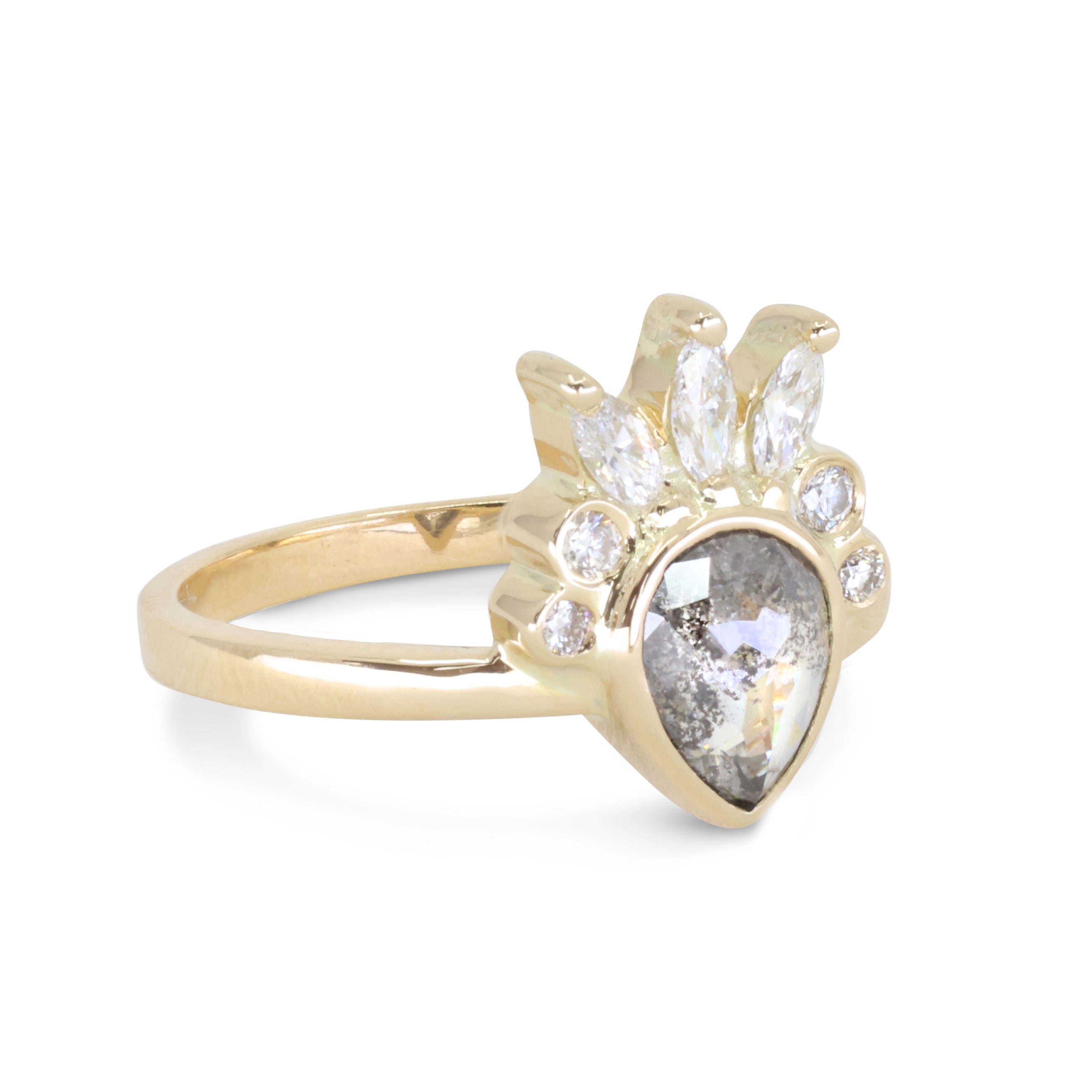 Melody Grey Diamond 14K Yellow Gold