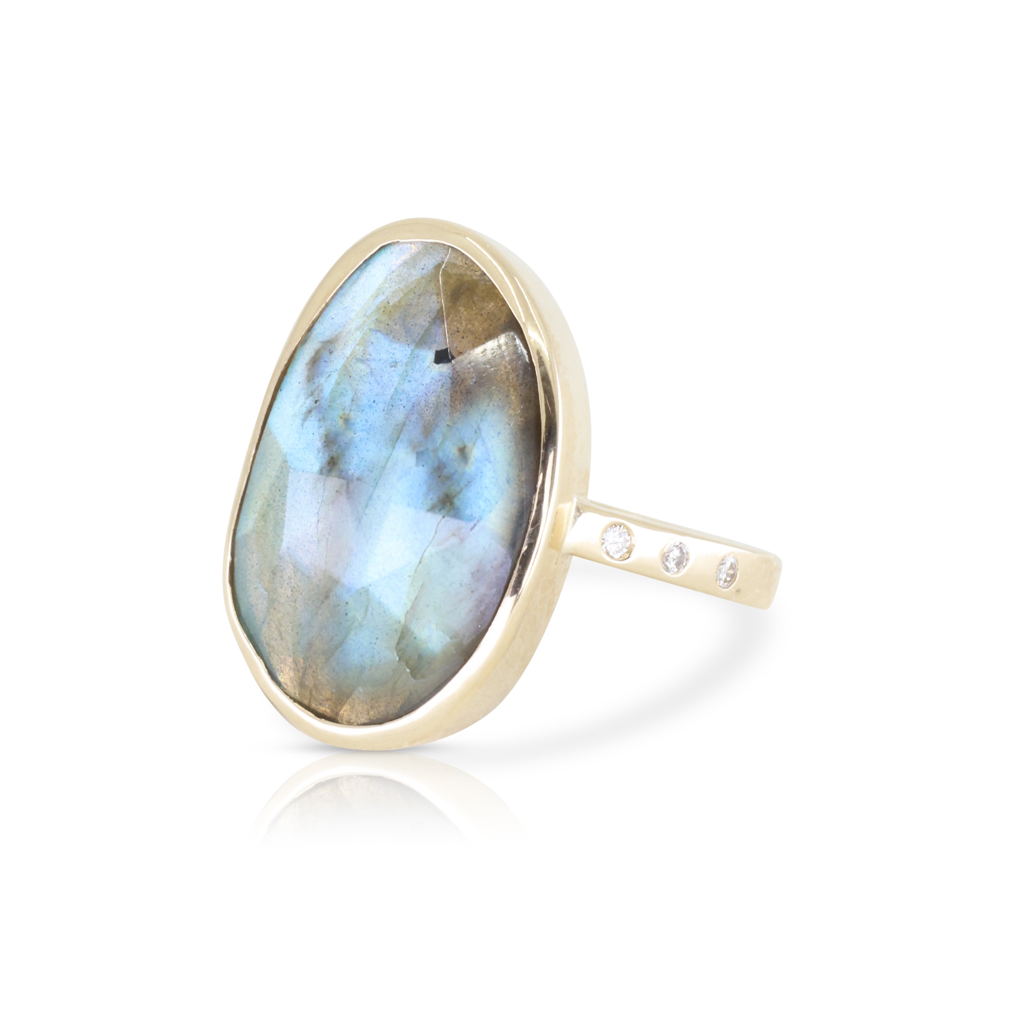 Labradorite Slice 9K Yellow Gold