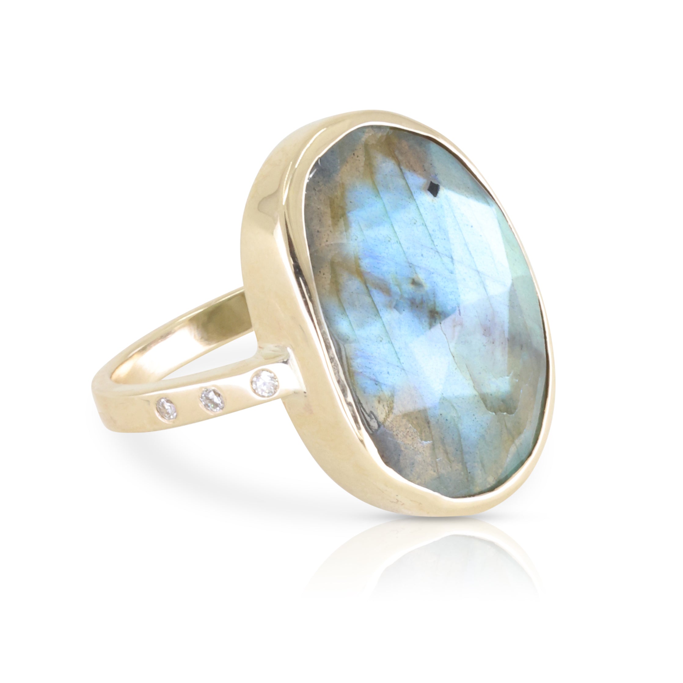 Labradorite Slice 9K Yellow Gold