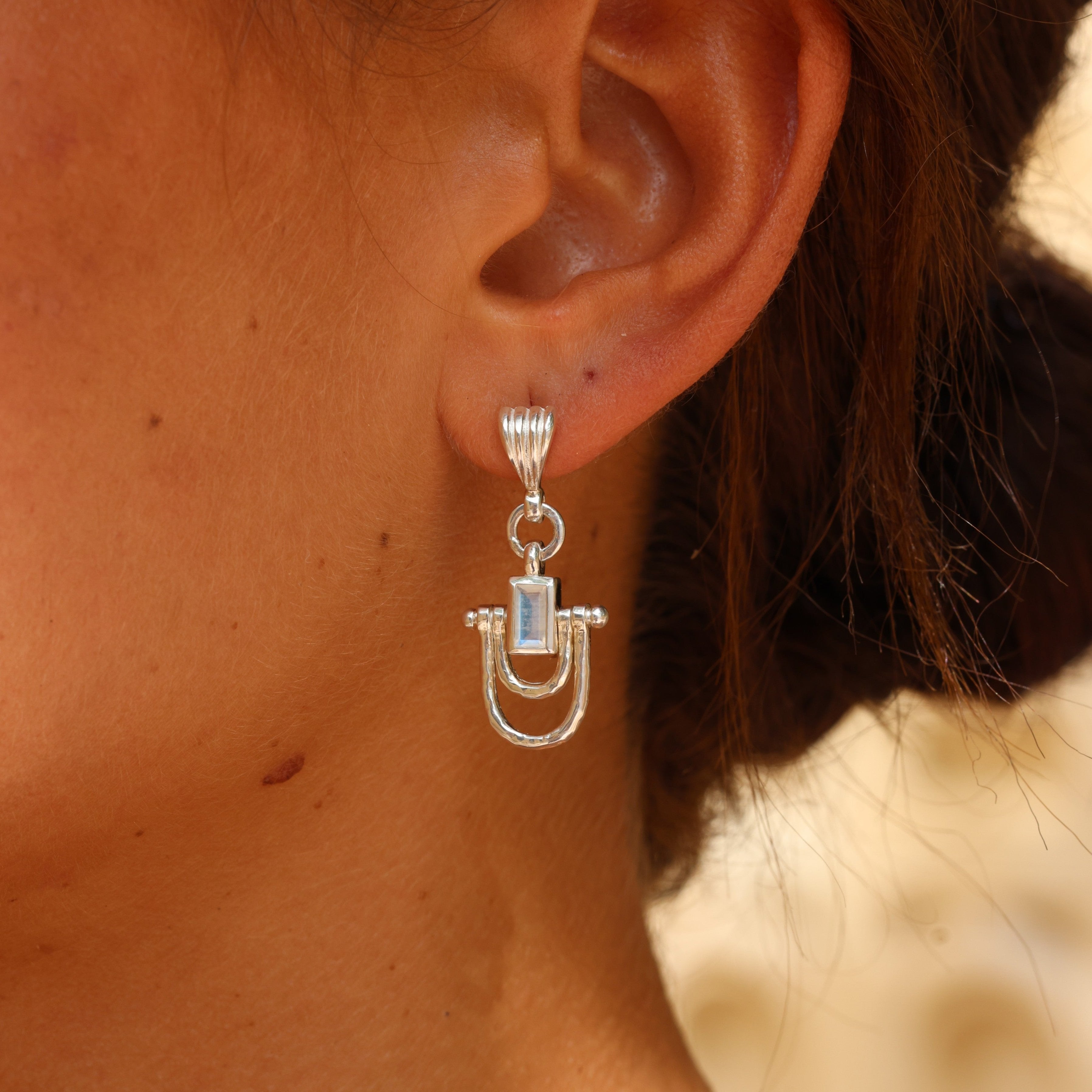 Allegra Moonstone Silver Earrings