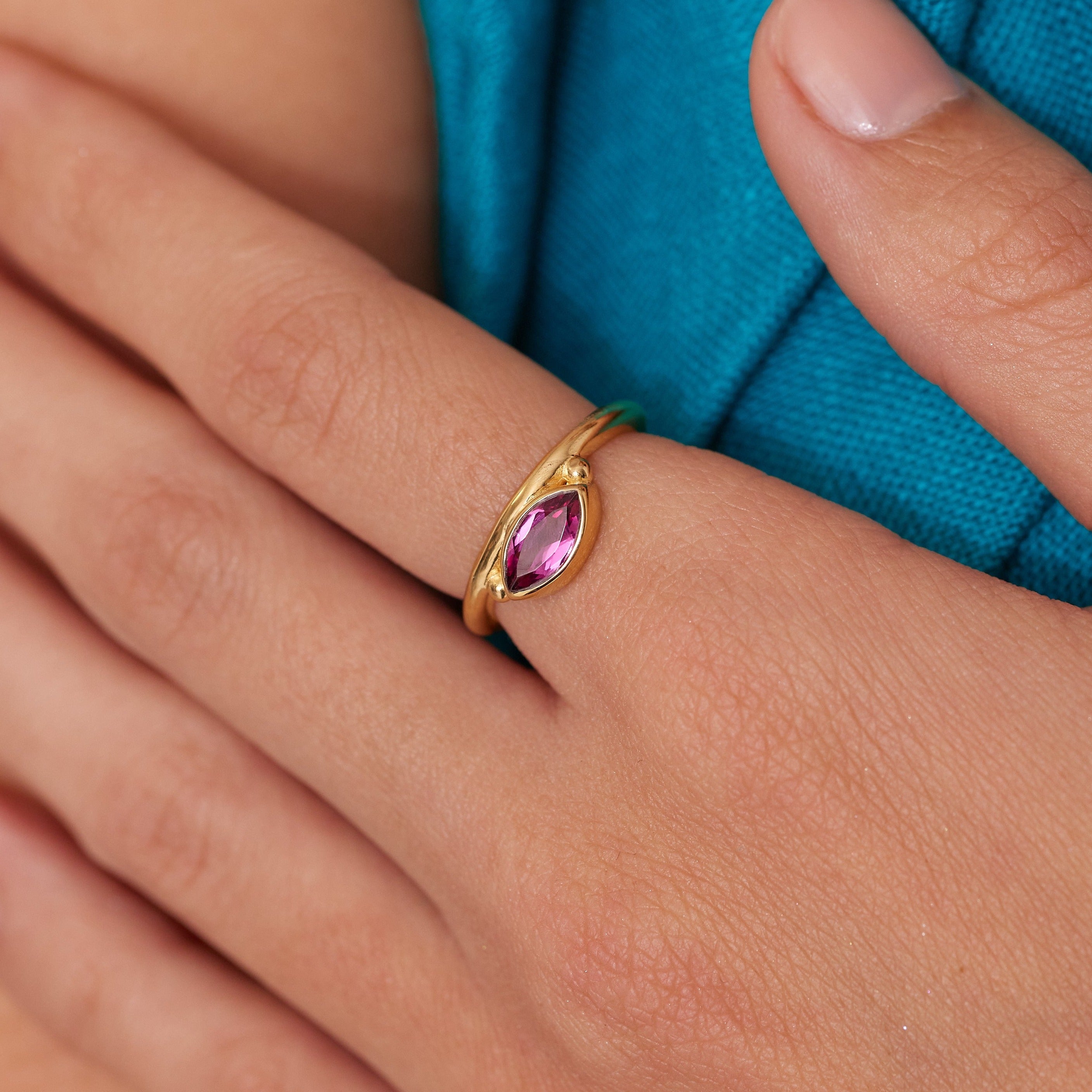 Nyra Marquise Rhodolite Gold Stacker