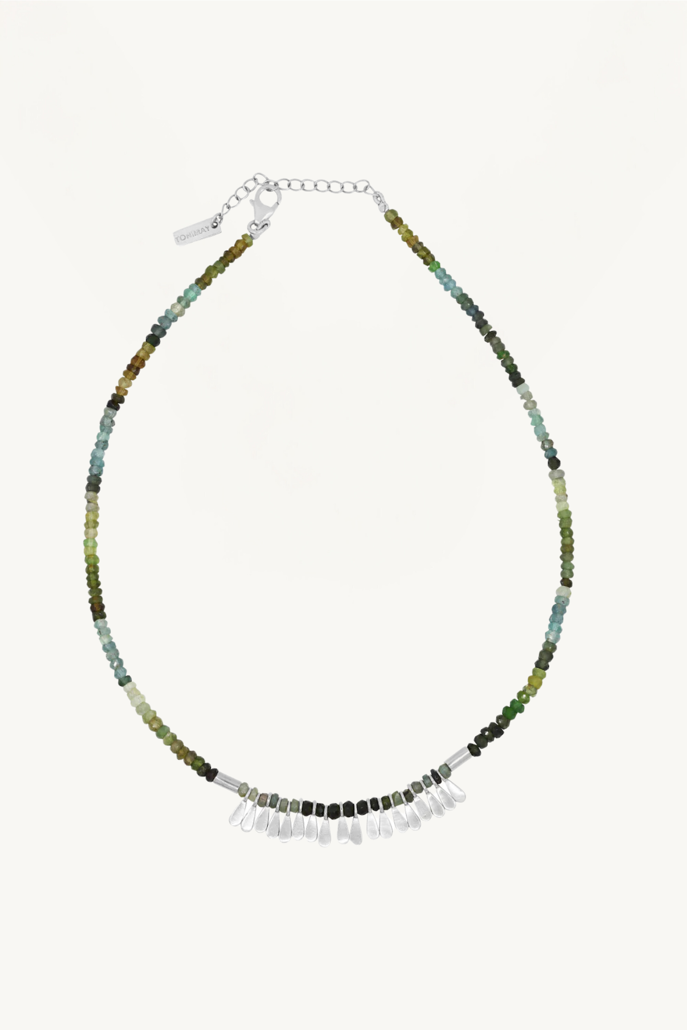 Flora Tourmaline Silver Tassel Necklace