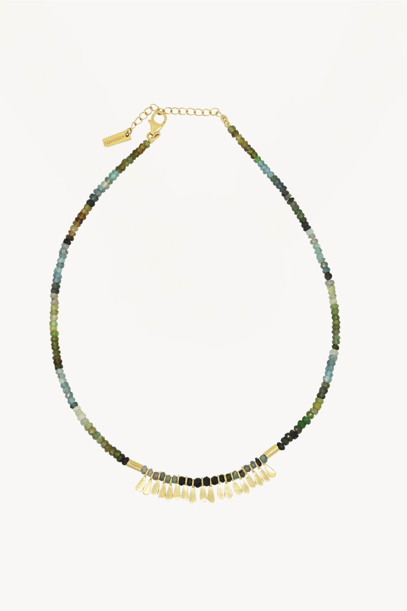 Flora Tourmaline Gold Tassel Necklace