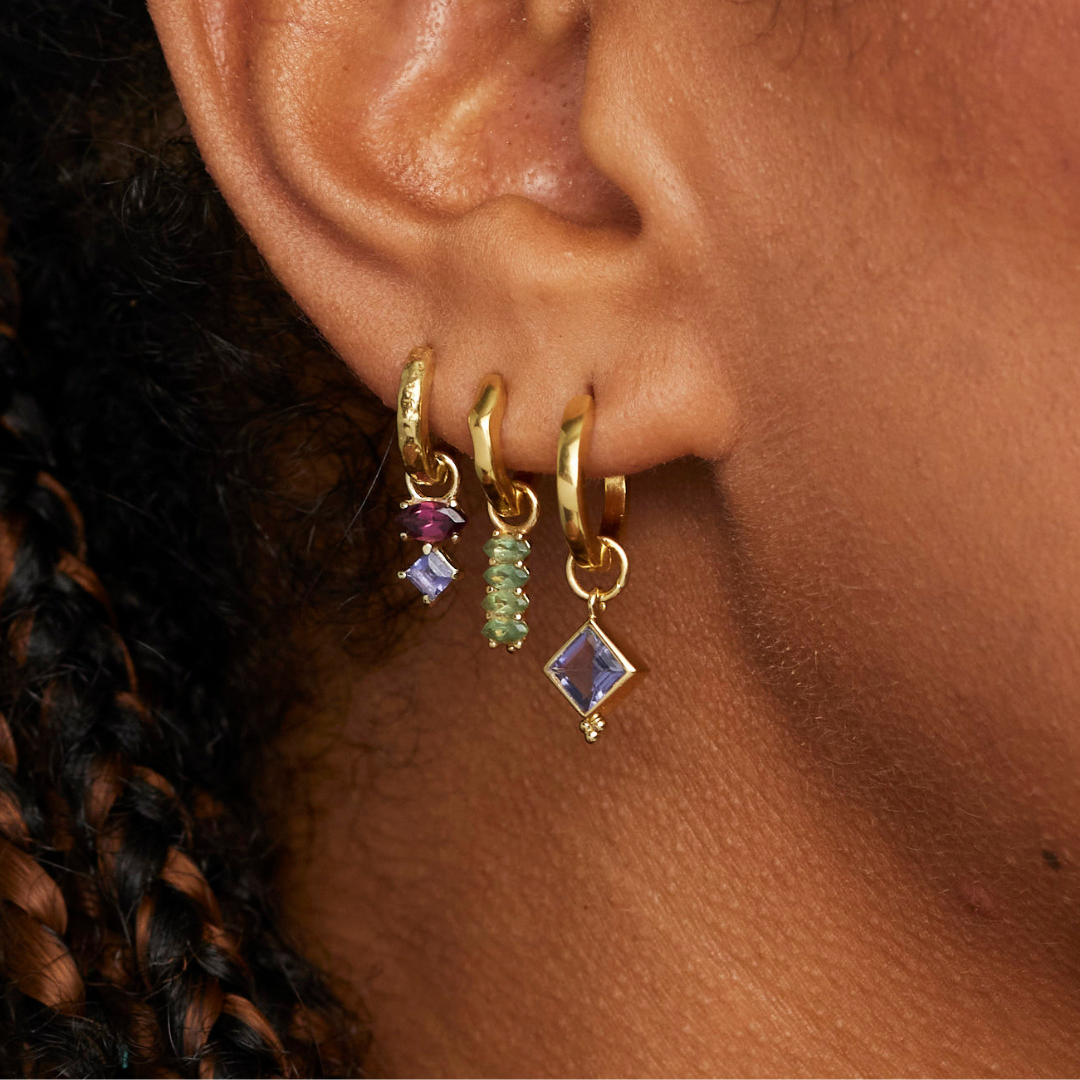 Astrid Rhodolite Isla & Lynx Silver Ear Candy Stack