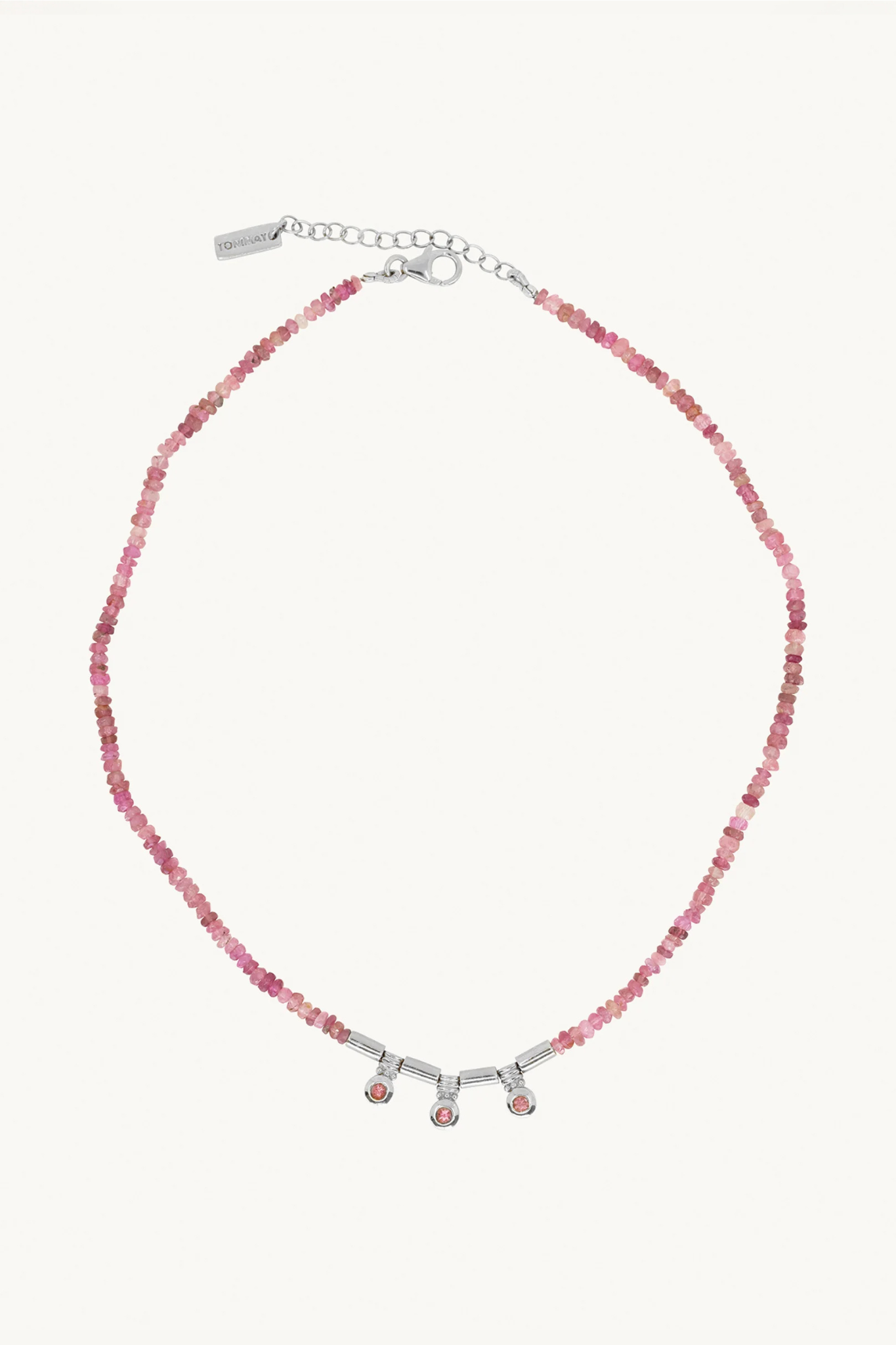 Serena Beaded Silver Necklace