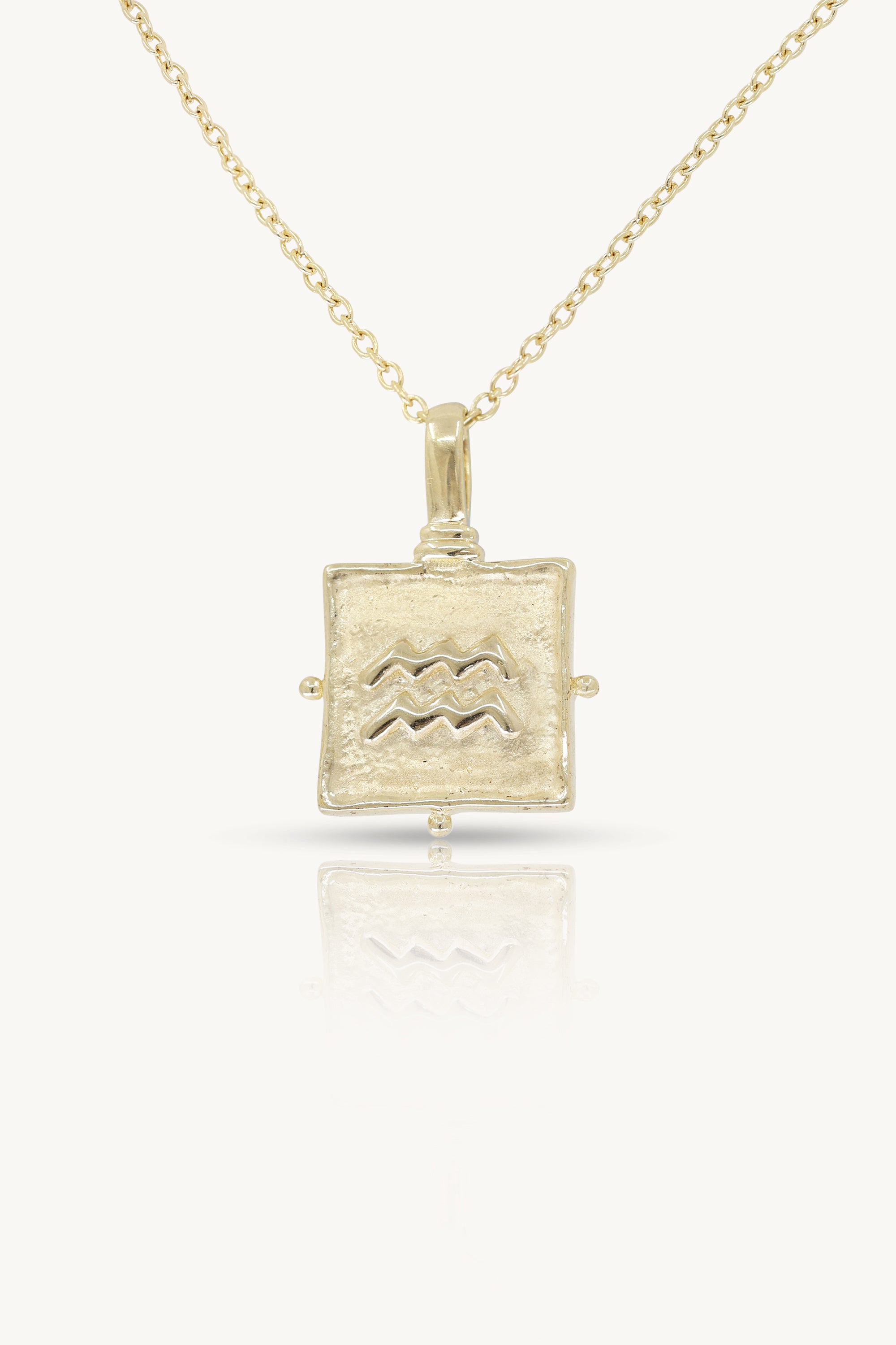 Aquarius Zodiac Gold Necklace