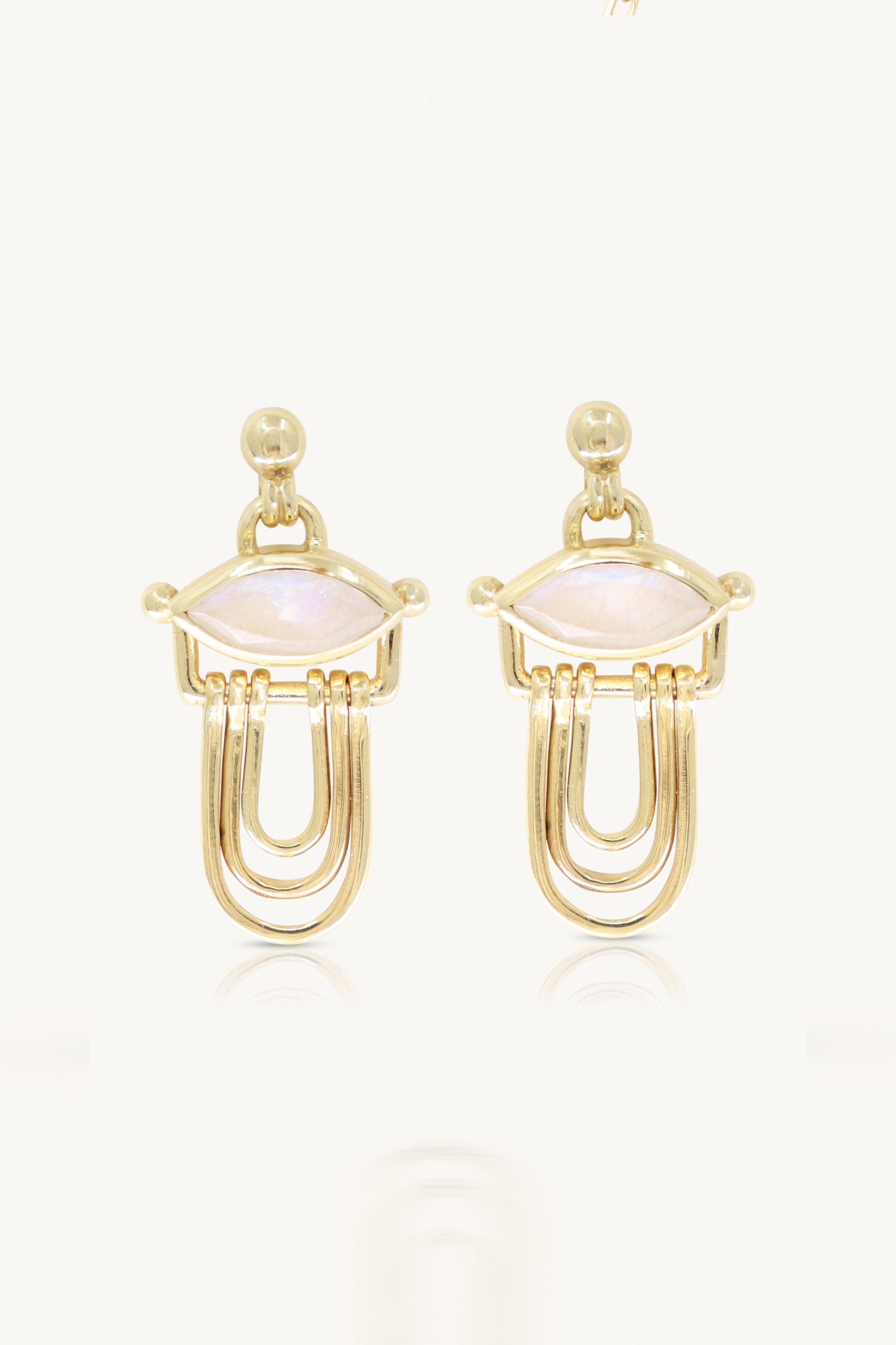 Athena Moonstone Gold Earrings