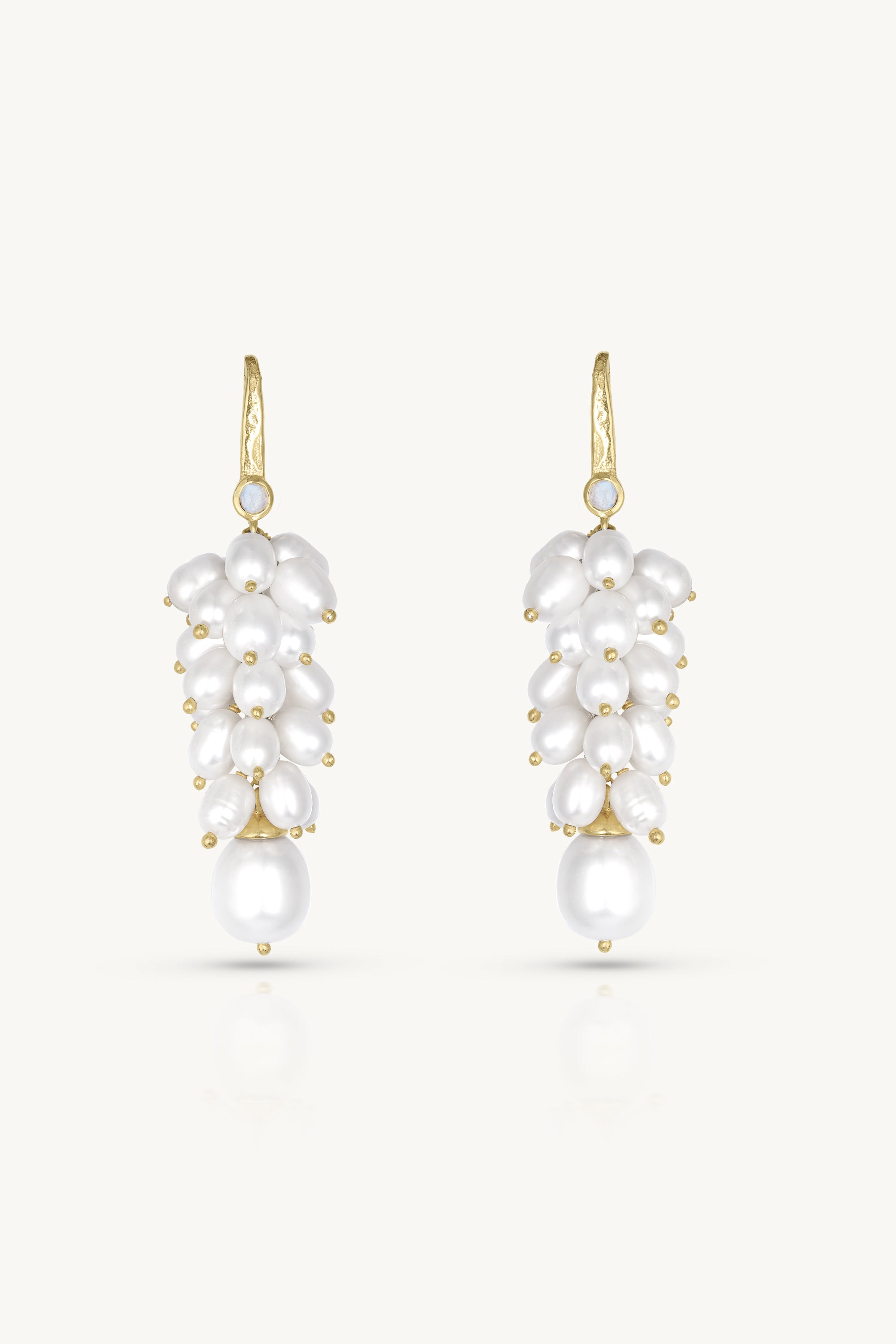 Adeline Pearl Cluster Gold Earrings