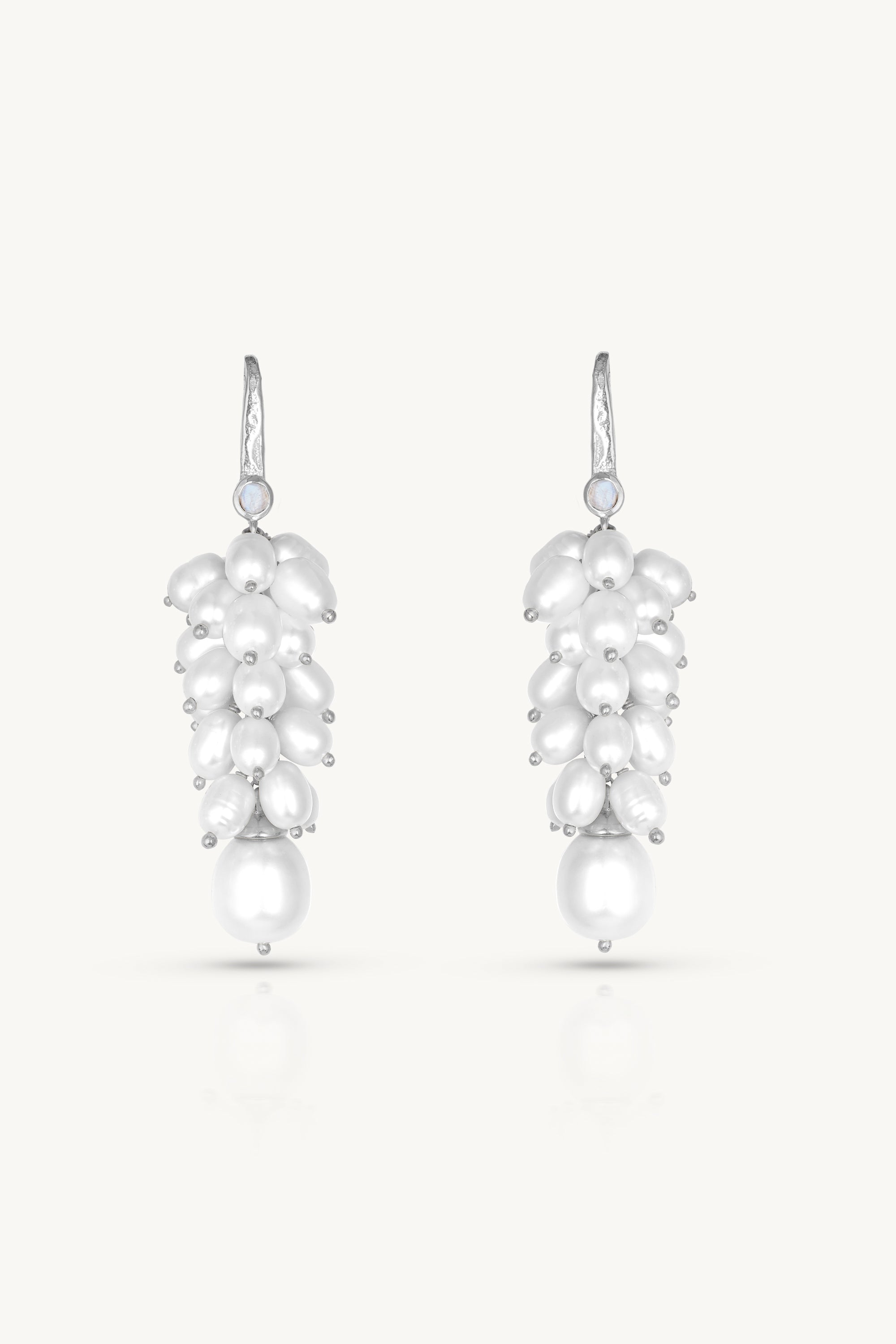 Adeline Pearl Cluster Silver Earrings