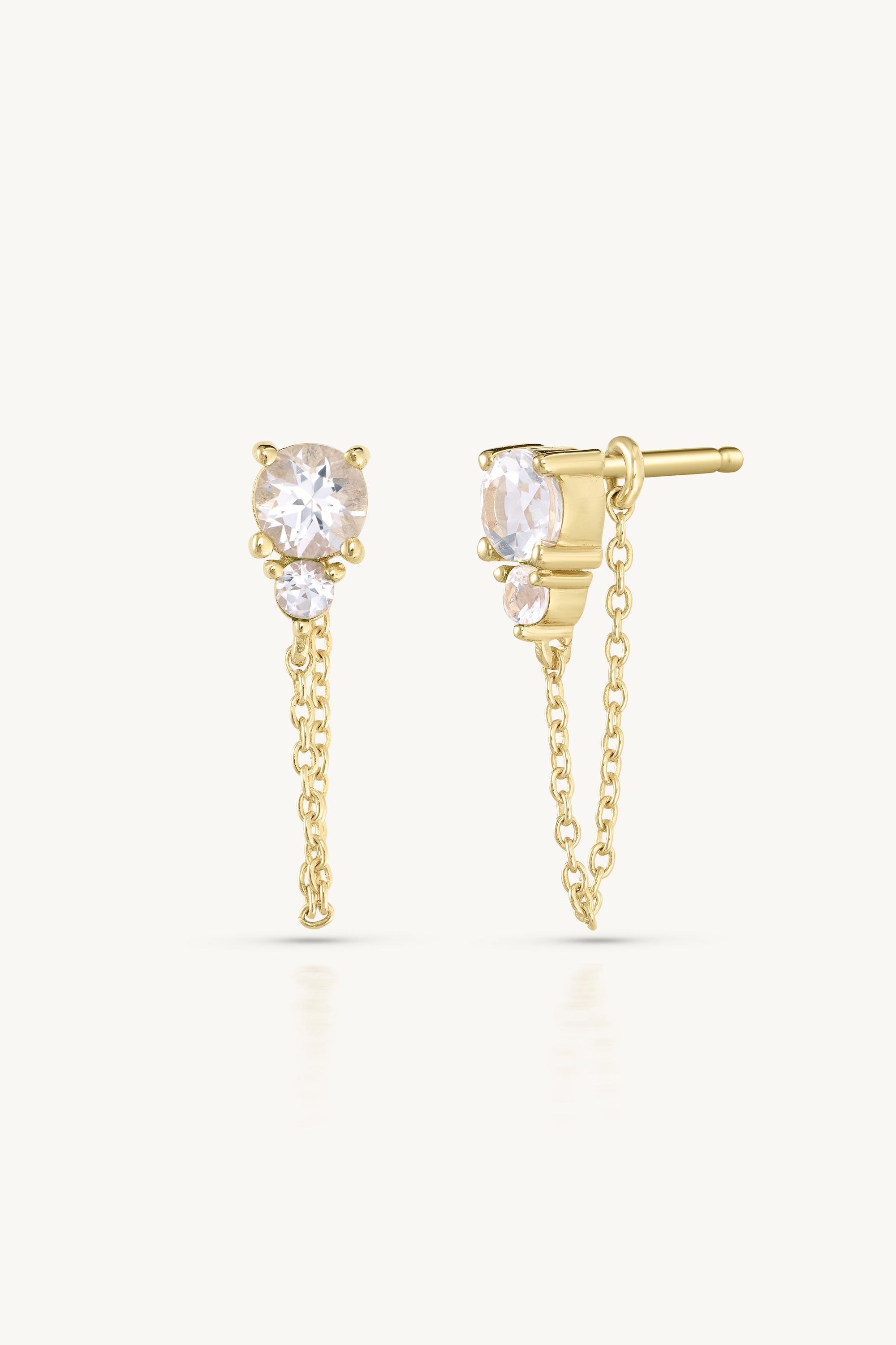 April Ombre Topaz Birthstone Gold Stud