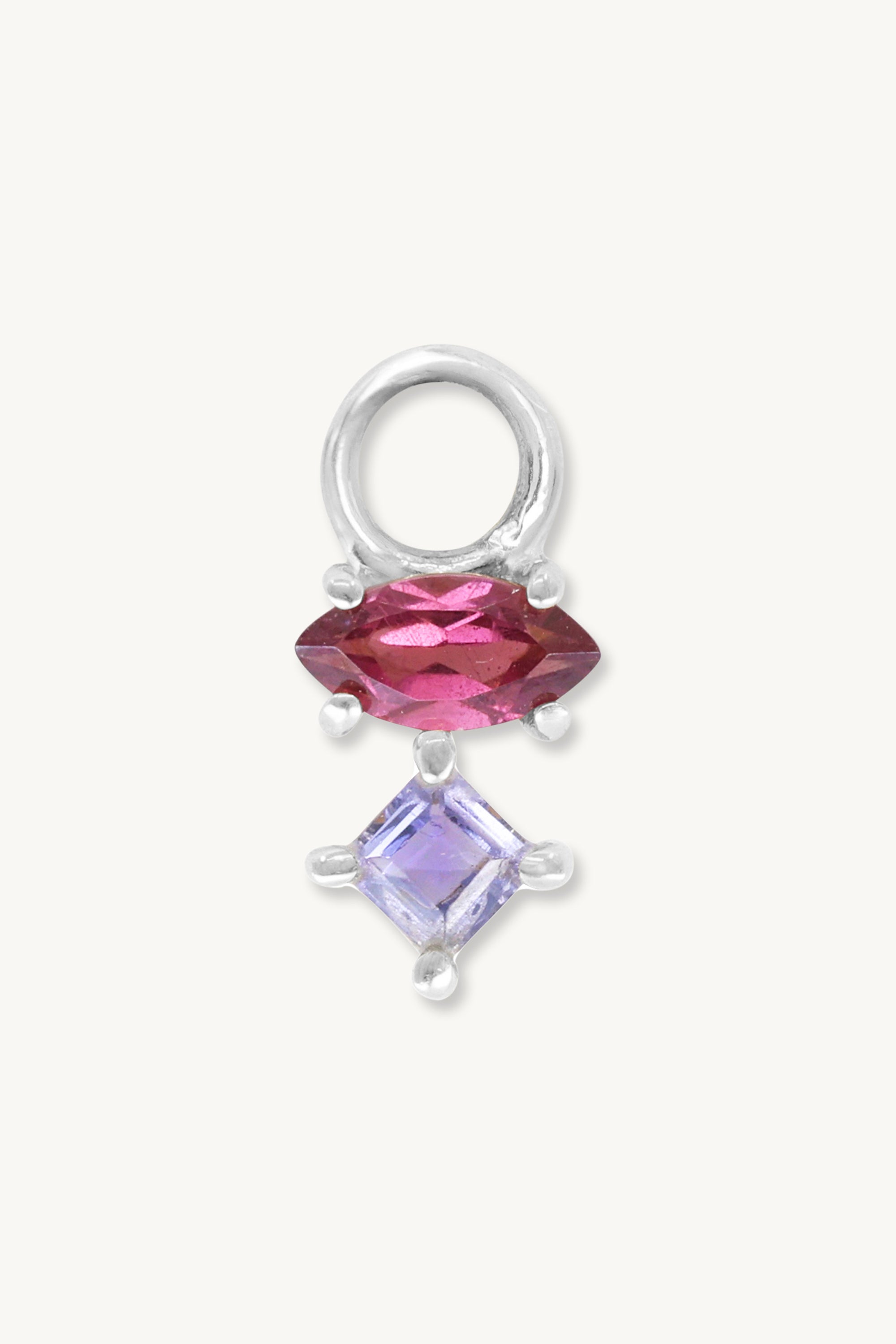 Astrid Marquise Rhodolite Silver Charm