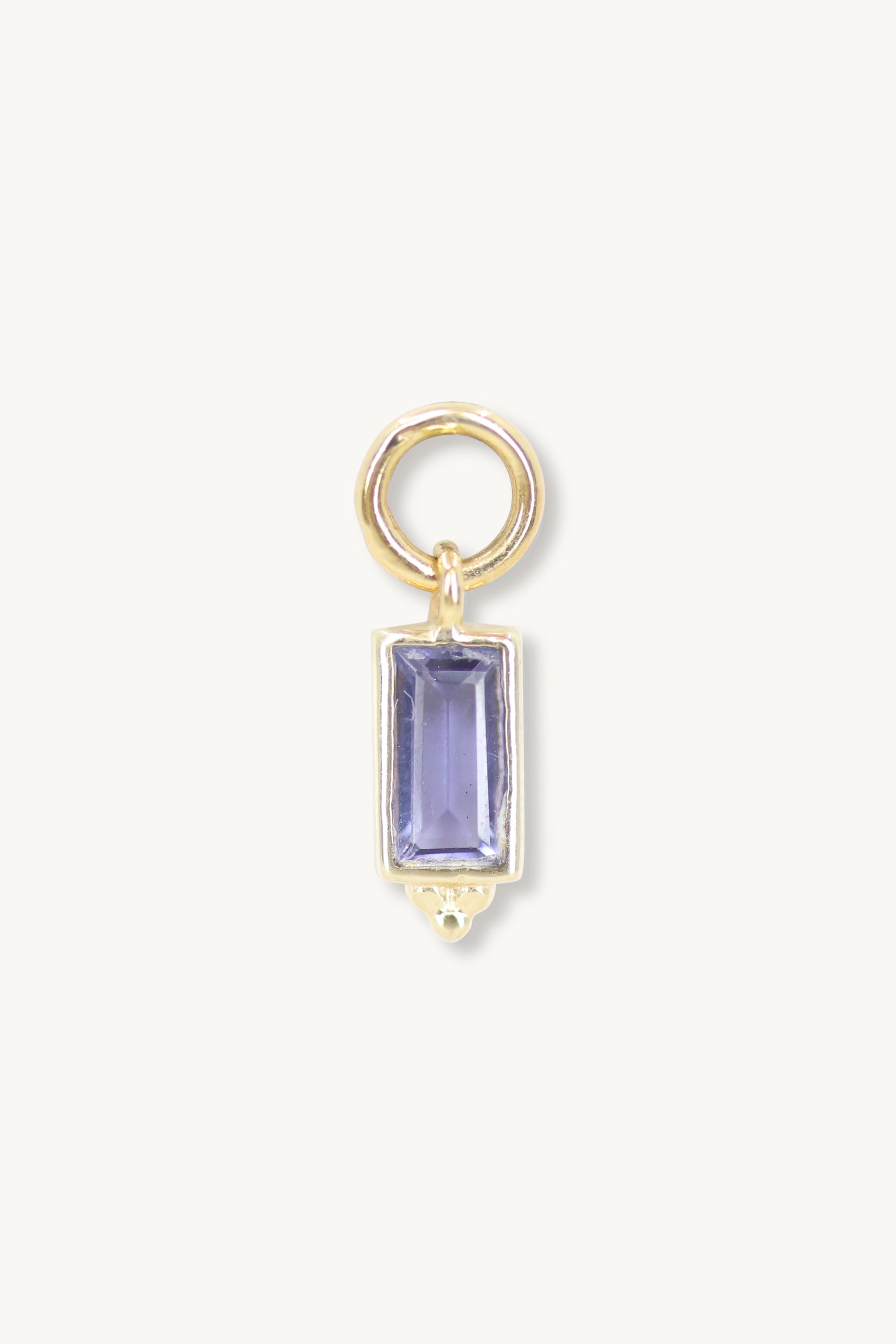 Baguette Iolite Gold Charm