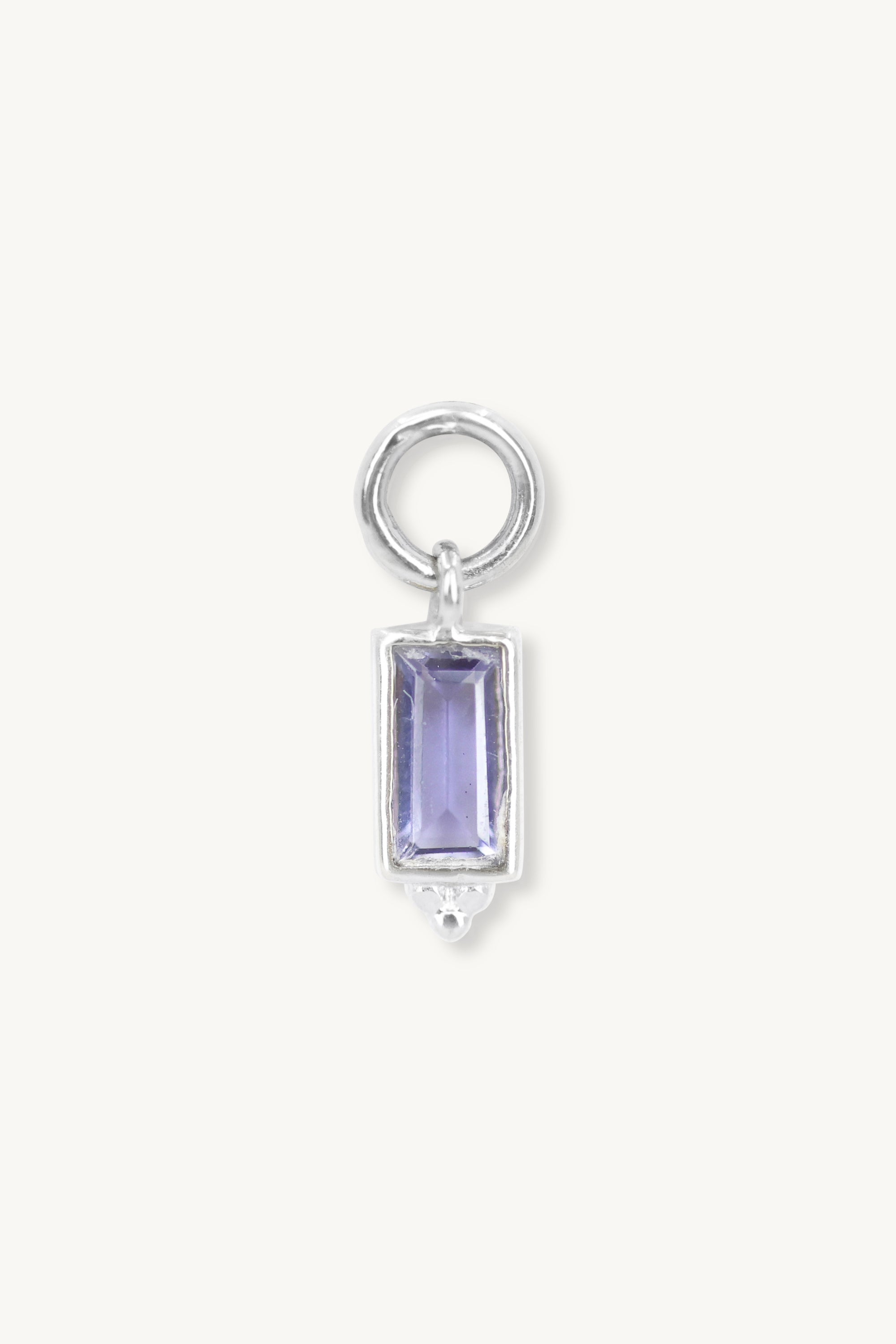 Baguette Iolite Silver Charm