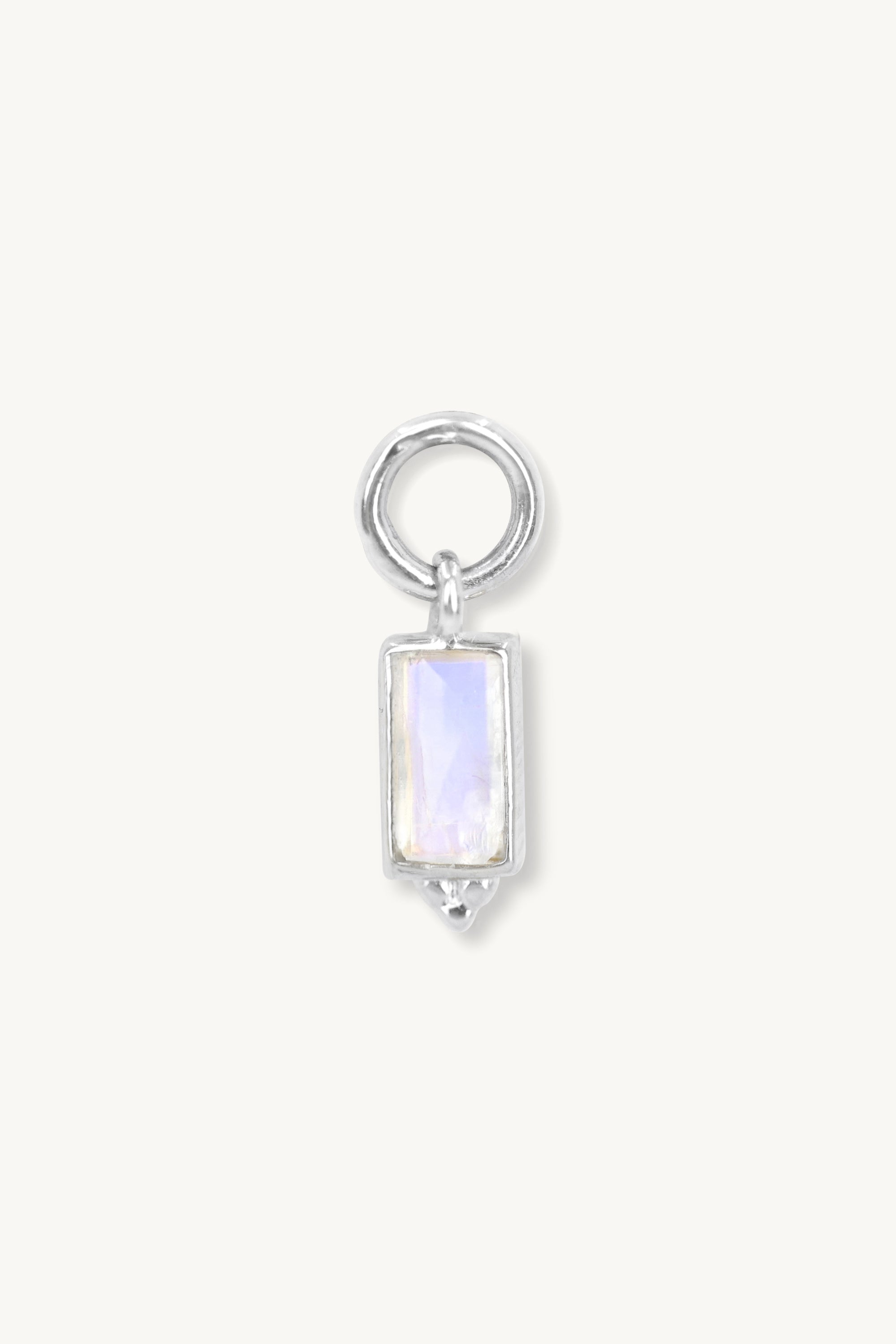 Baguette Moonstone Silver Charm