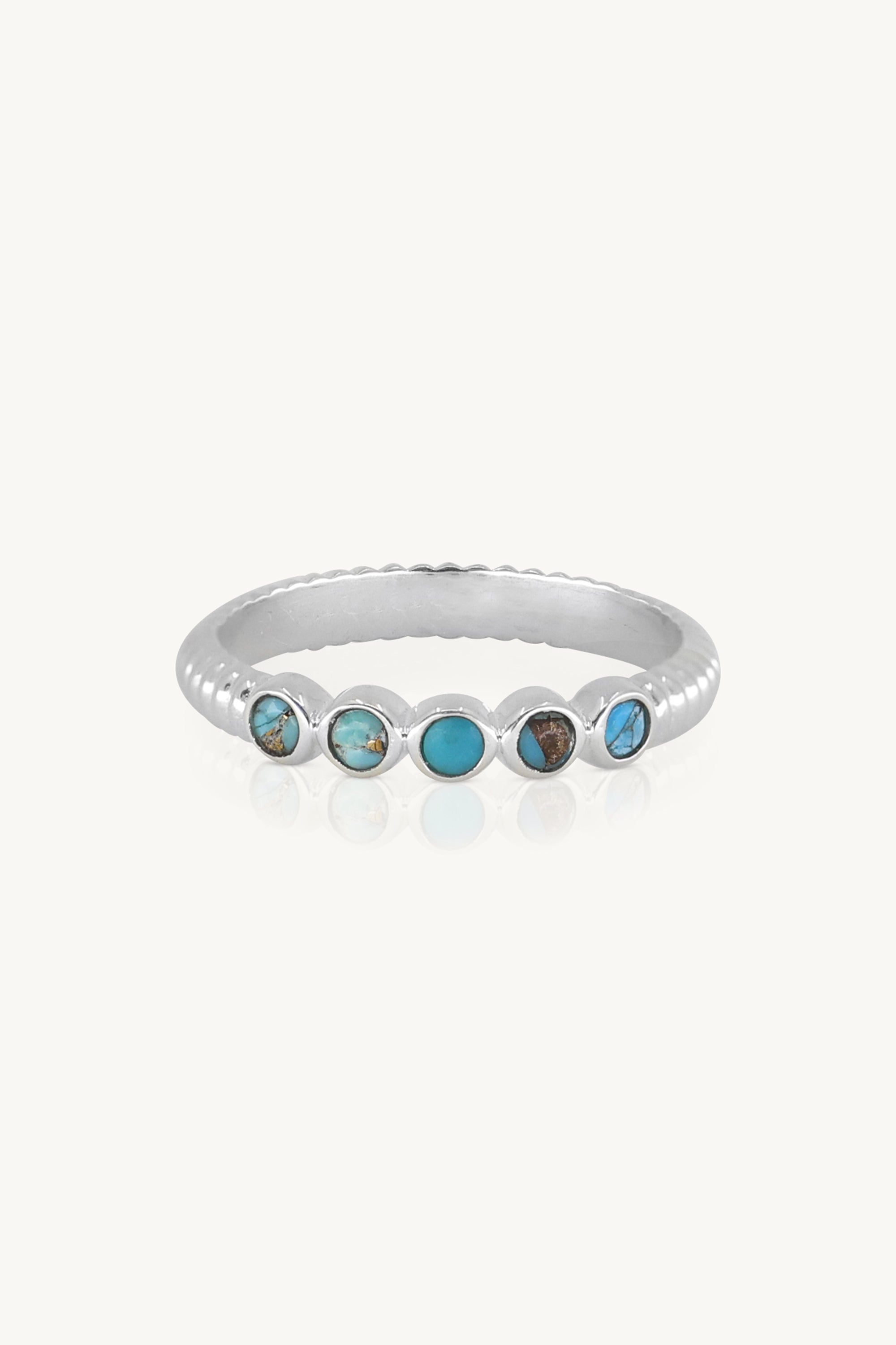 Binded Turquoise Silver Stacker