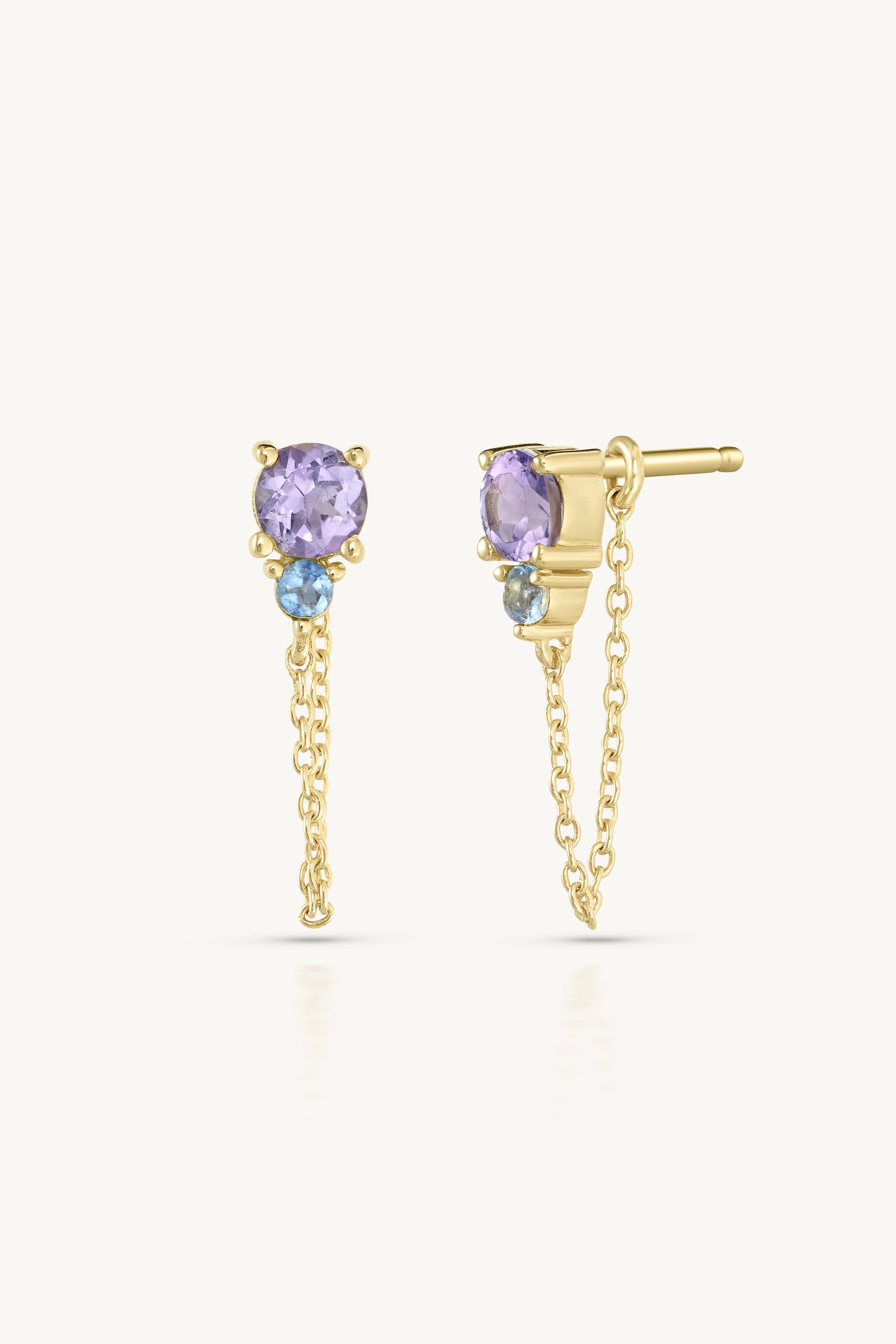 December Ombre Tanzanite Birthstone Gold Stud