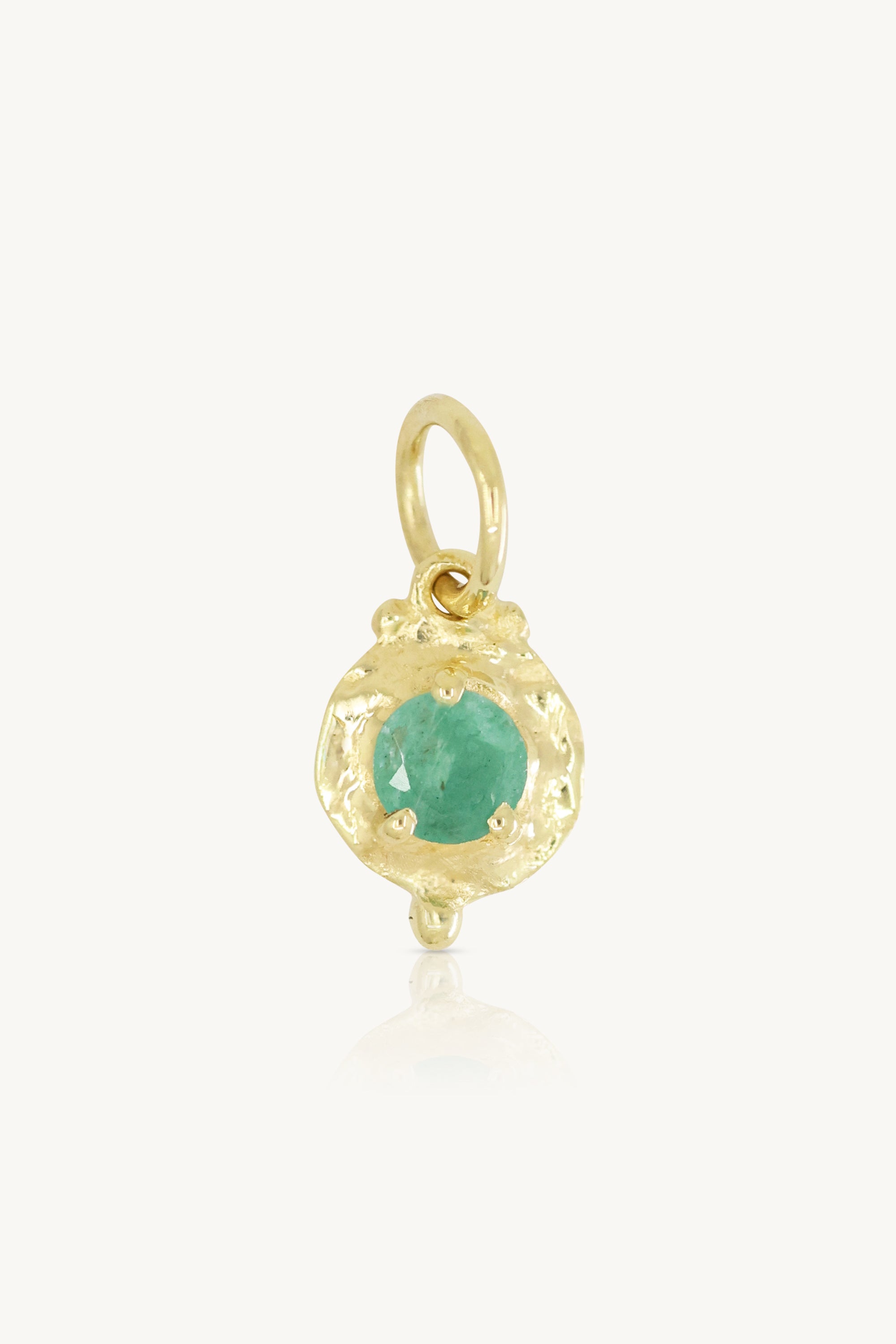 May Emerald Gold Birthstone Necklace Charm