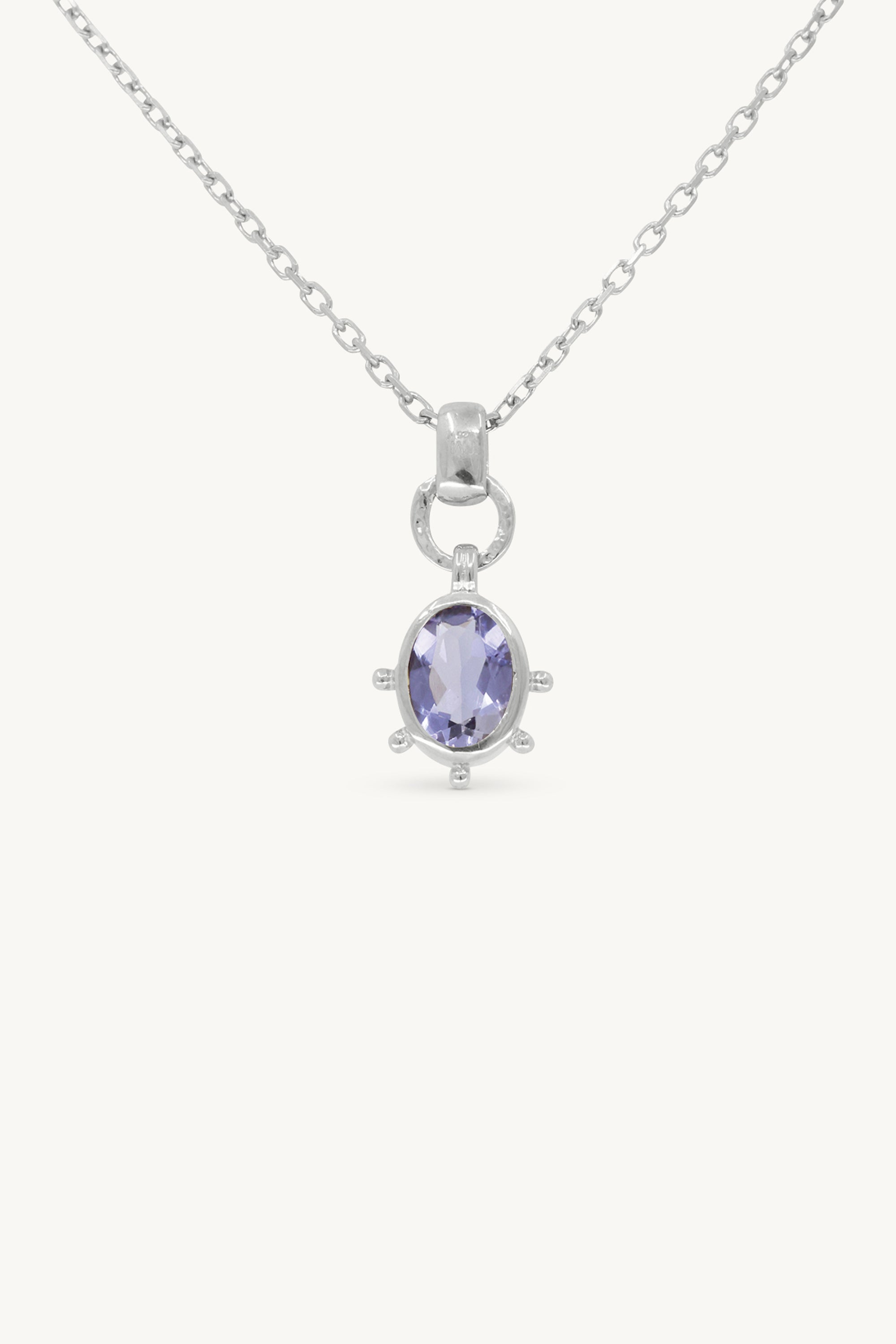 Gia Iolite Silver Necklace