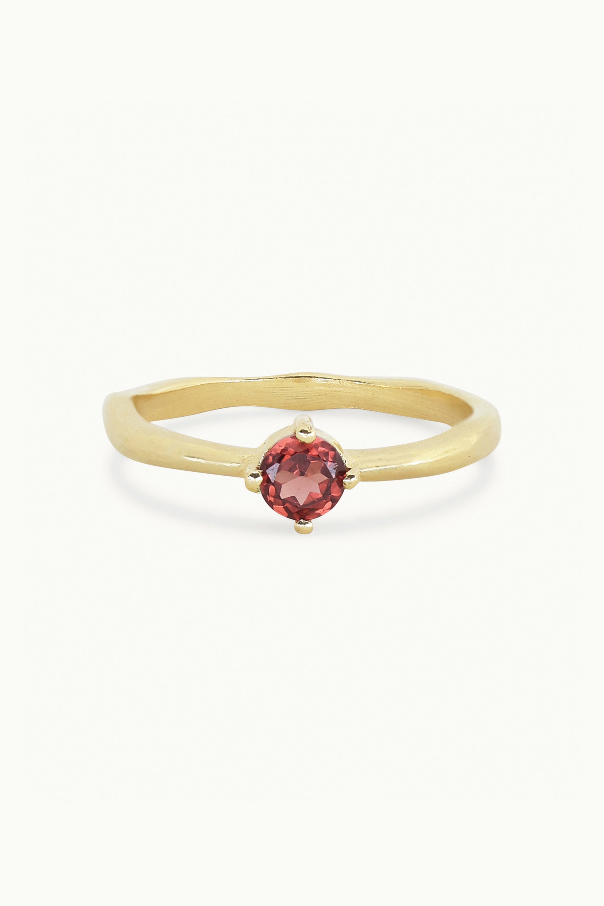 January Garnet Gold Birthstone Ring