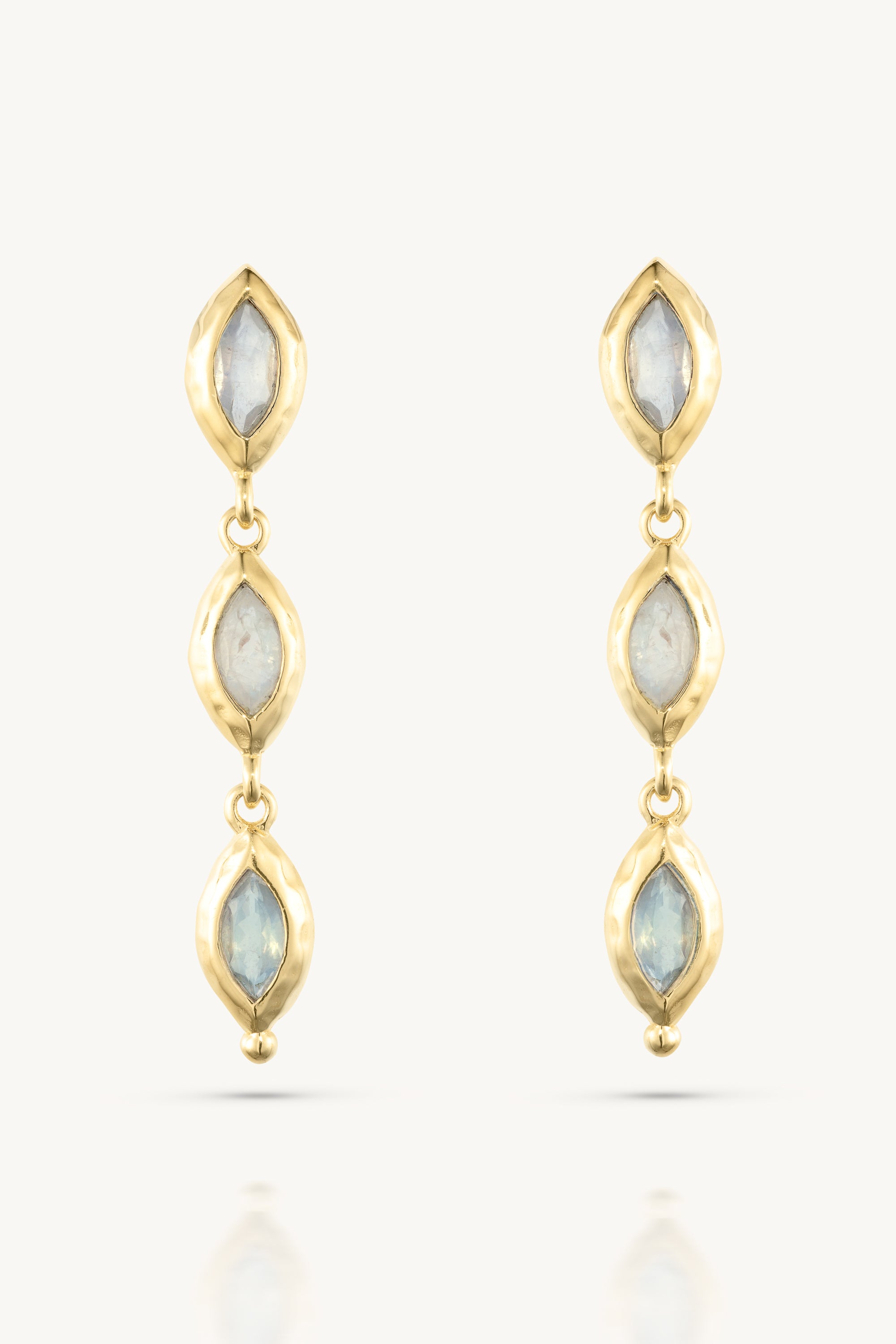 Isabella Marquise Moonstone Gold Earrings