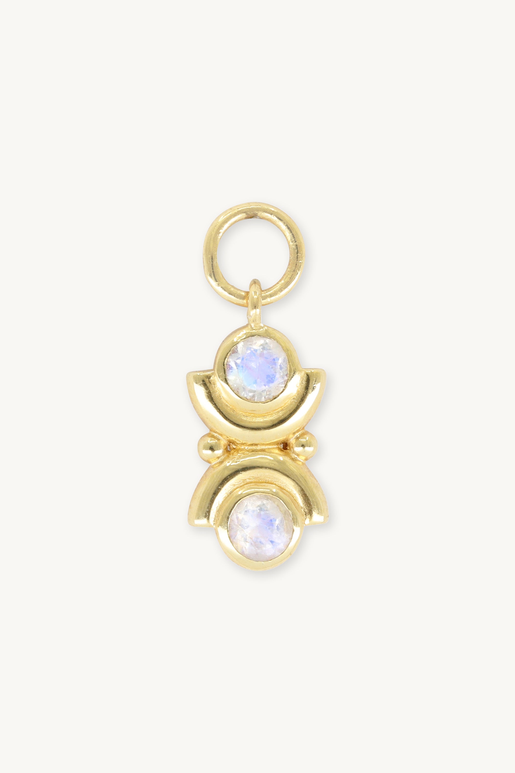 Lotus Gold Moonstone Charm