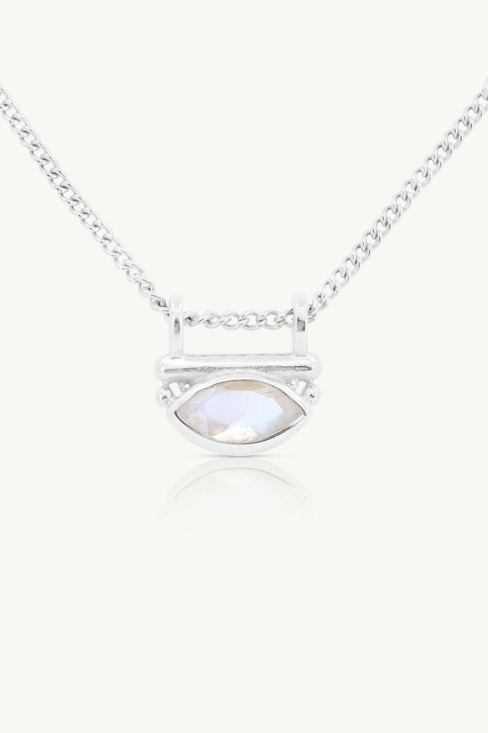 Nyra Moonstone Silver Necklace