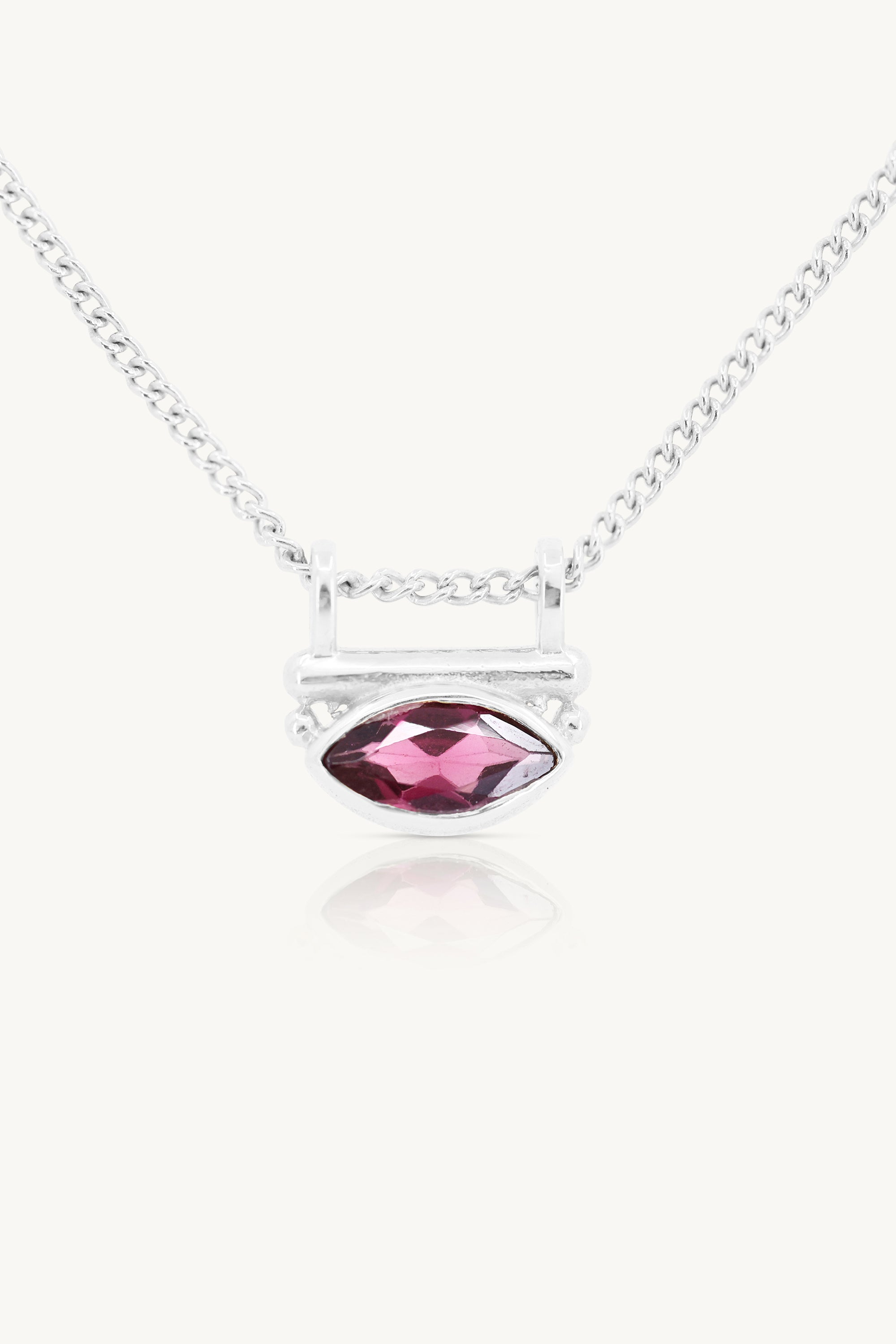 Nyra Rhodolite Silver Necklace