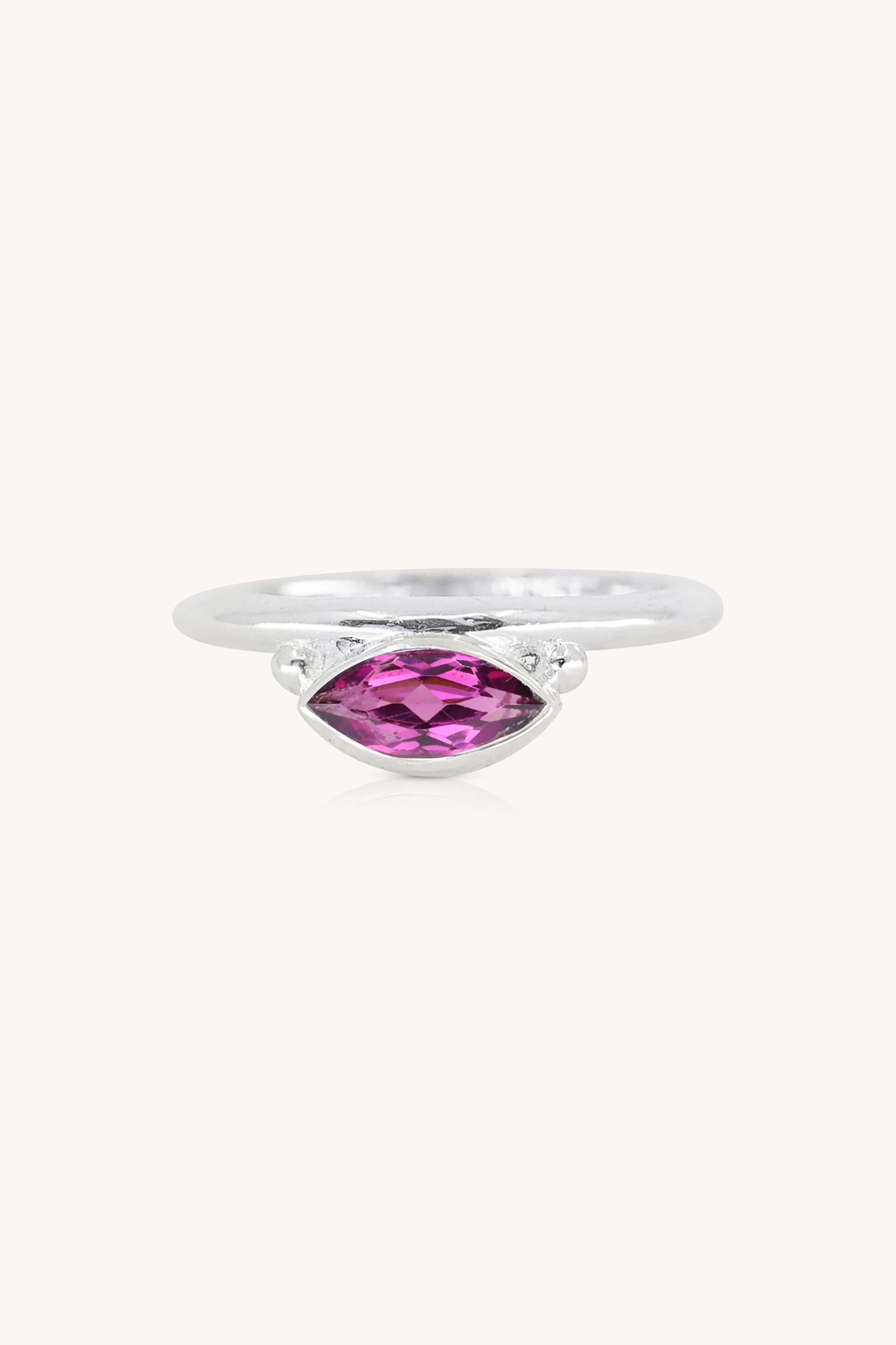 Nyra Marquise Rhodolite Silver Stacker