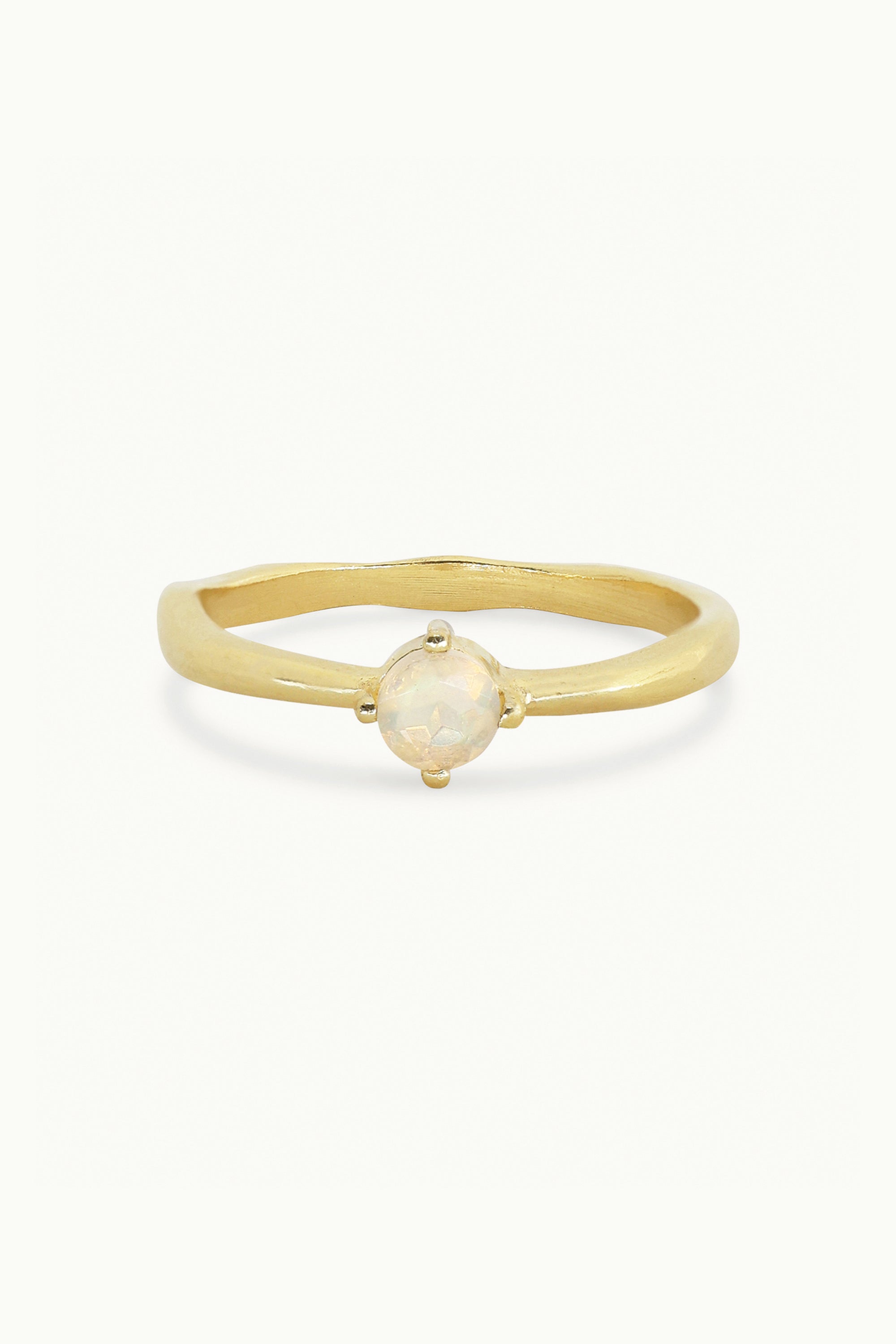 October Opal Gold Birthstone Ring