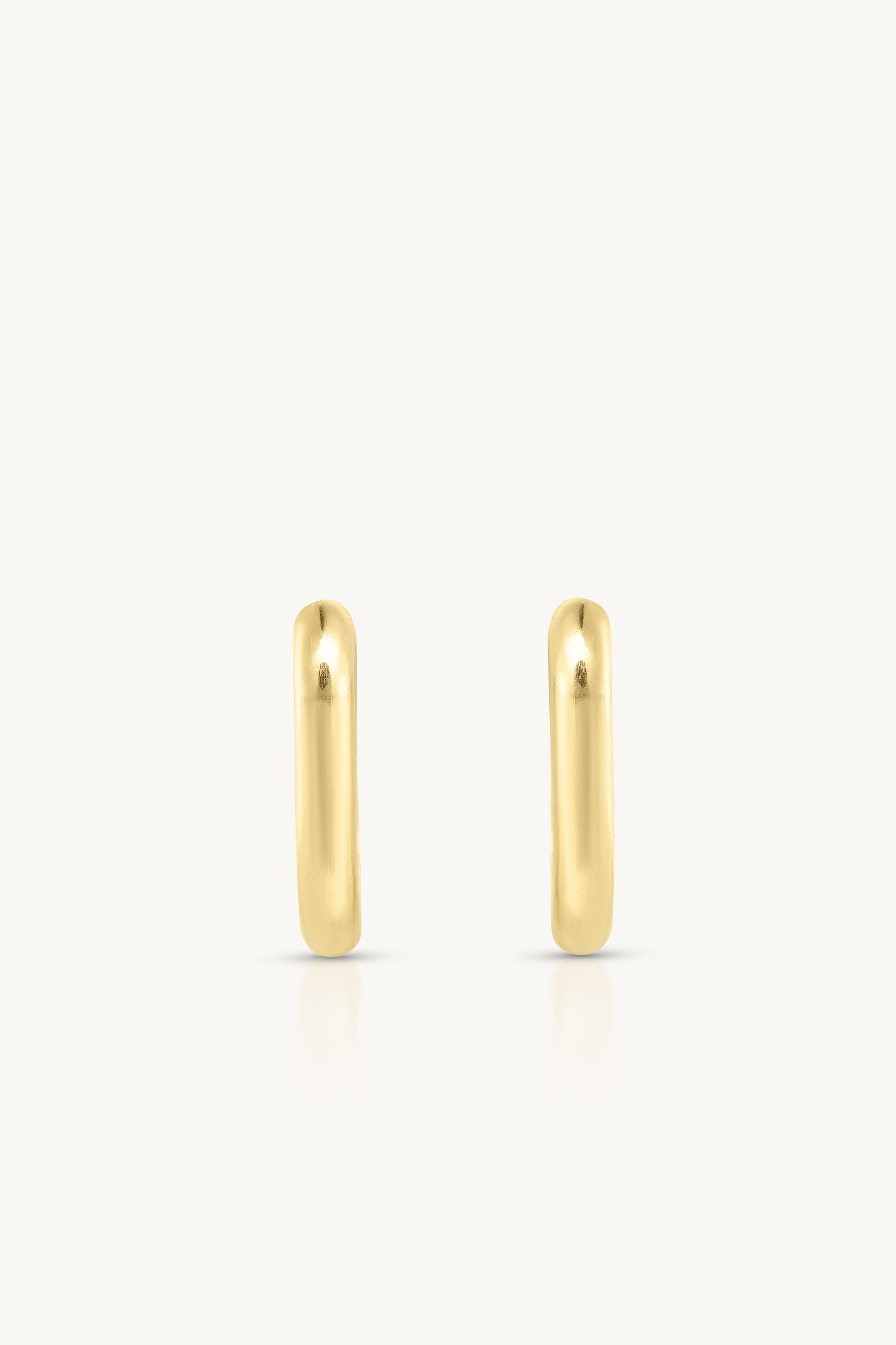 Paperclip Polished Gold Huggies - Small