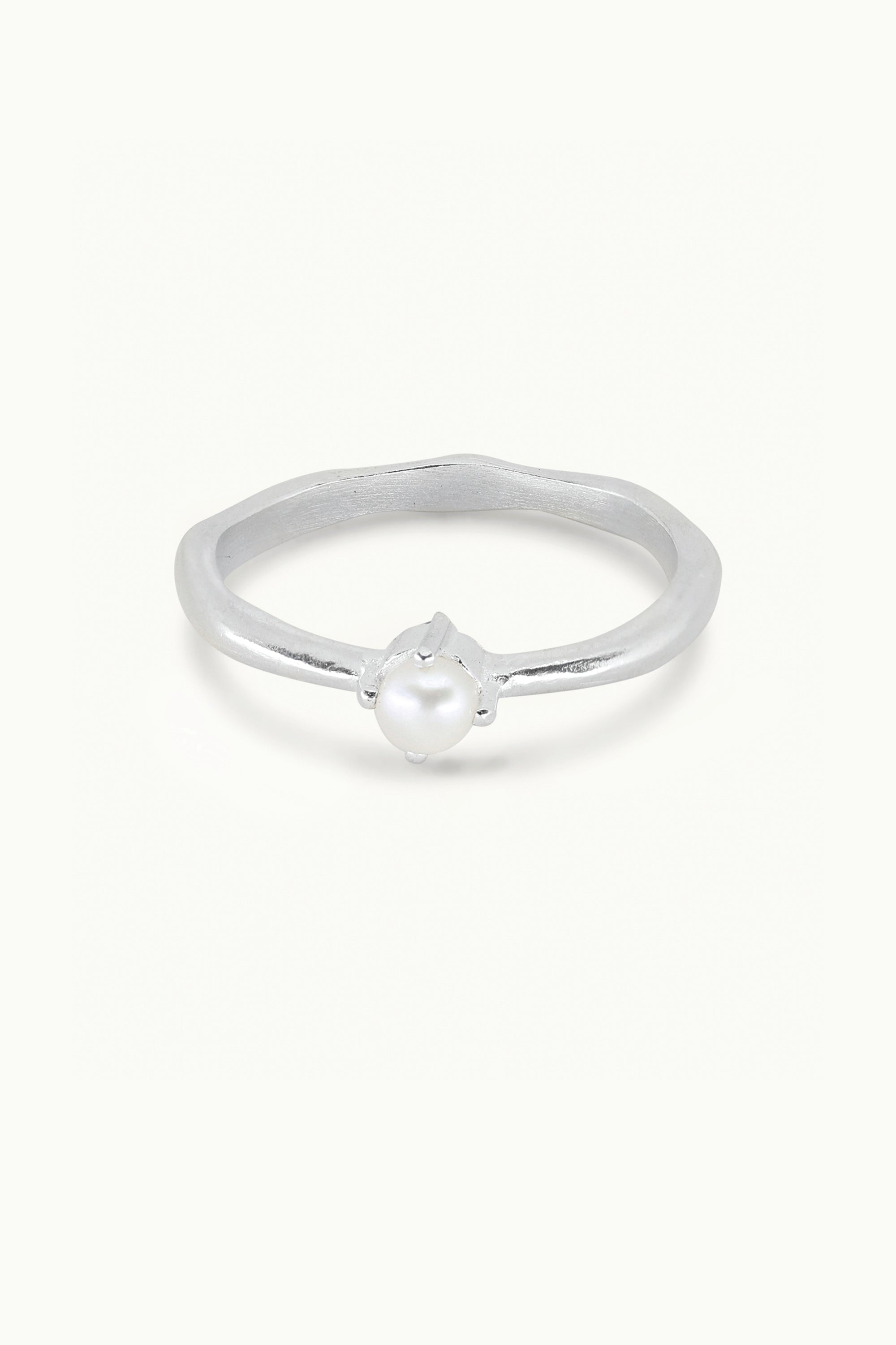 June Pearl Silver Birthstone Ring