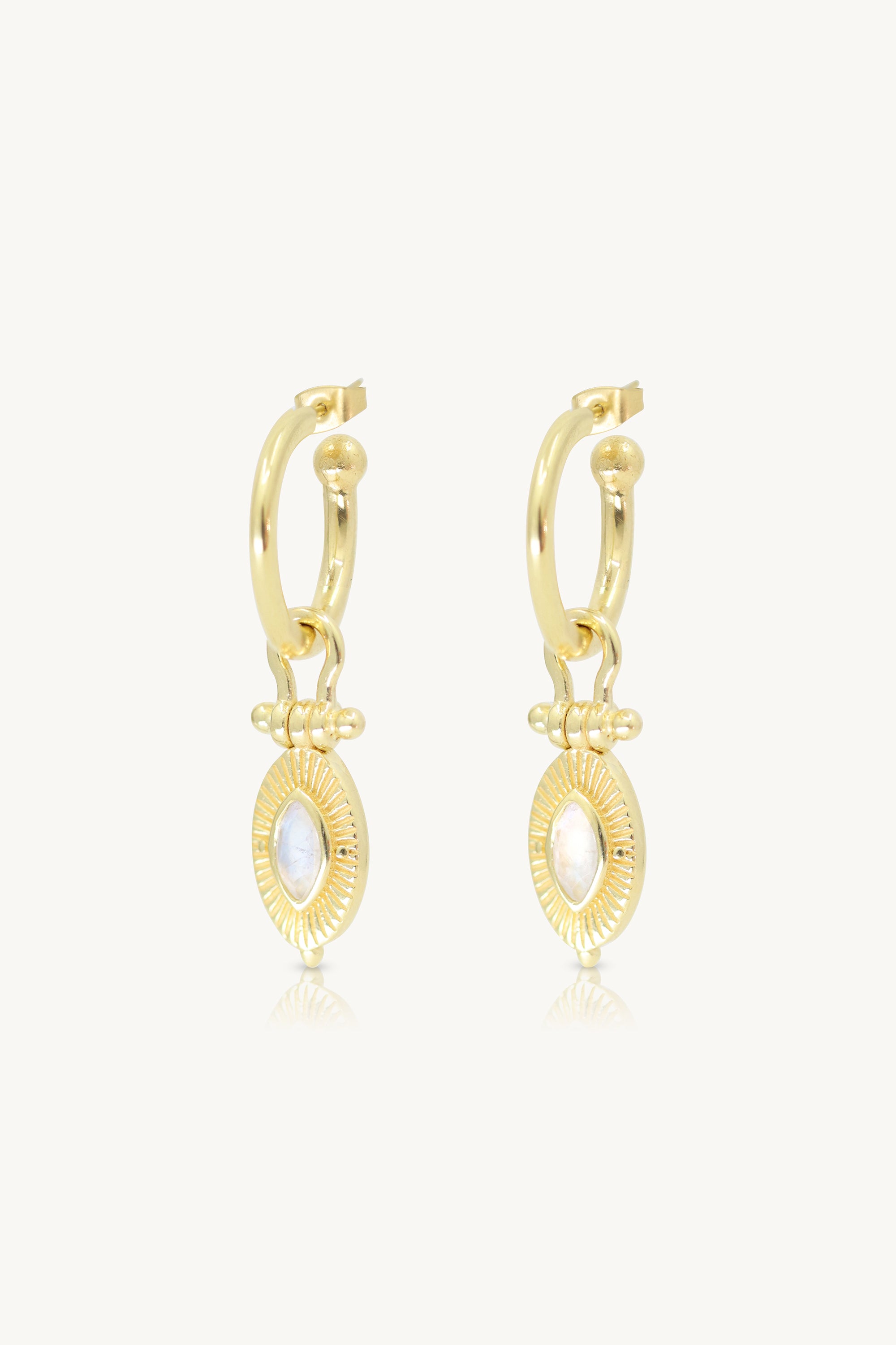 Radiance Moonstone Gold Hoops