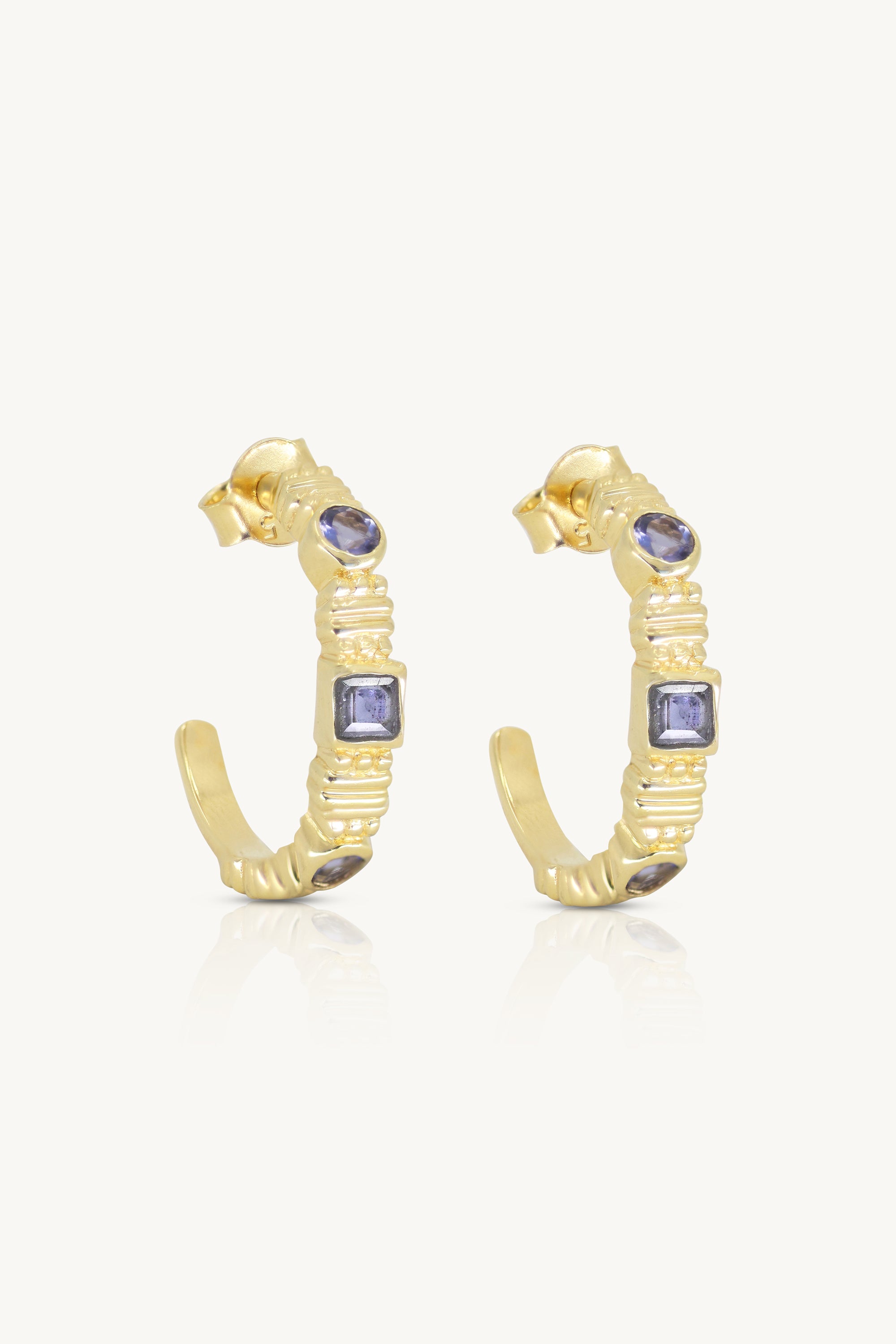 Rana Iolite Gold Earrings