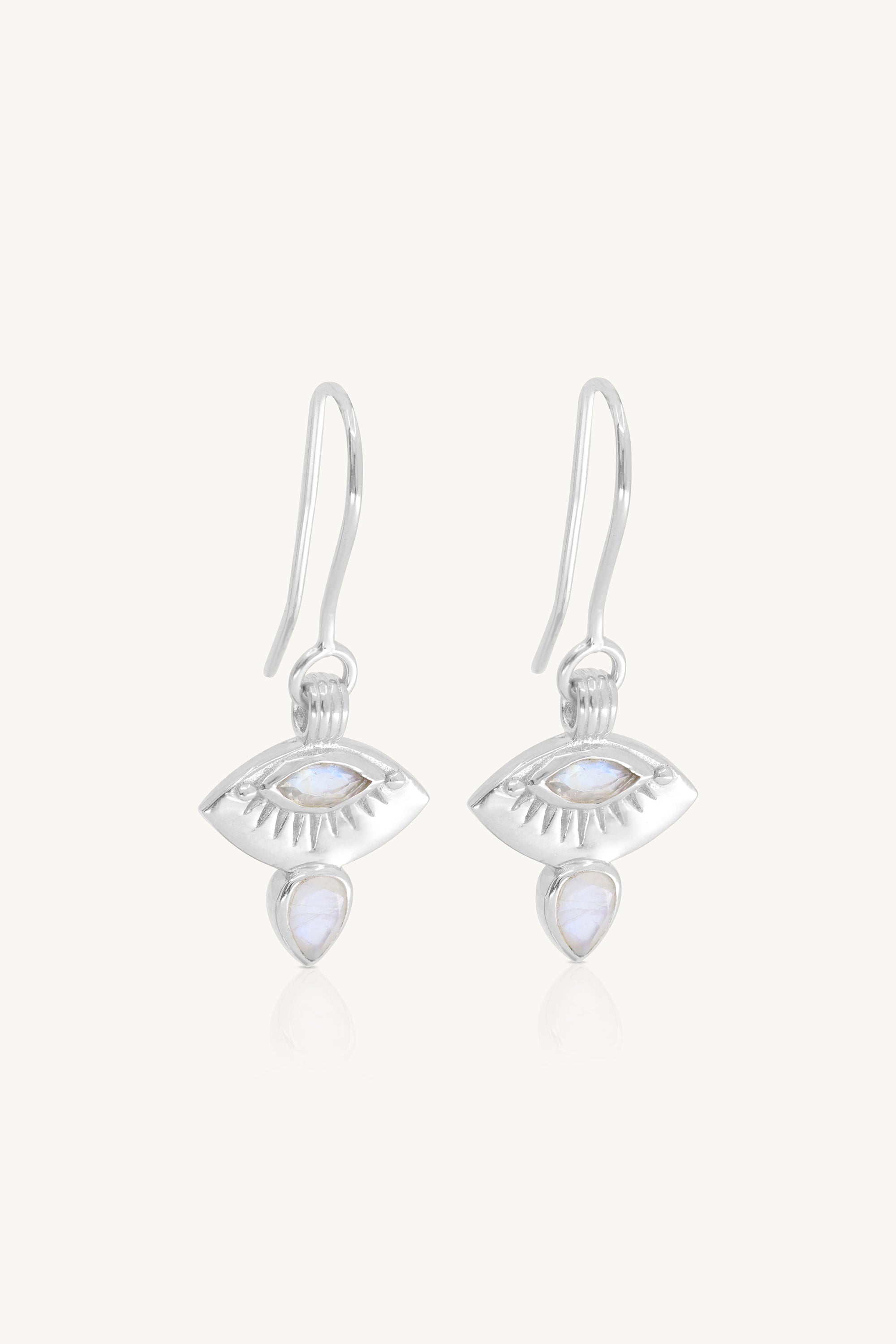 Ray Moonstone Silver Earrings