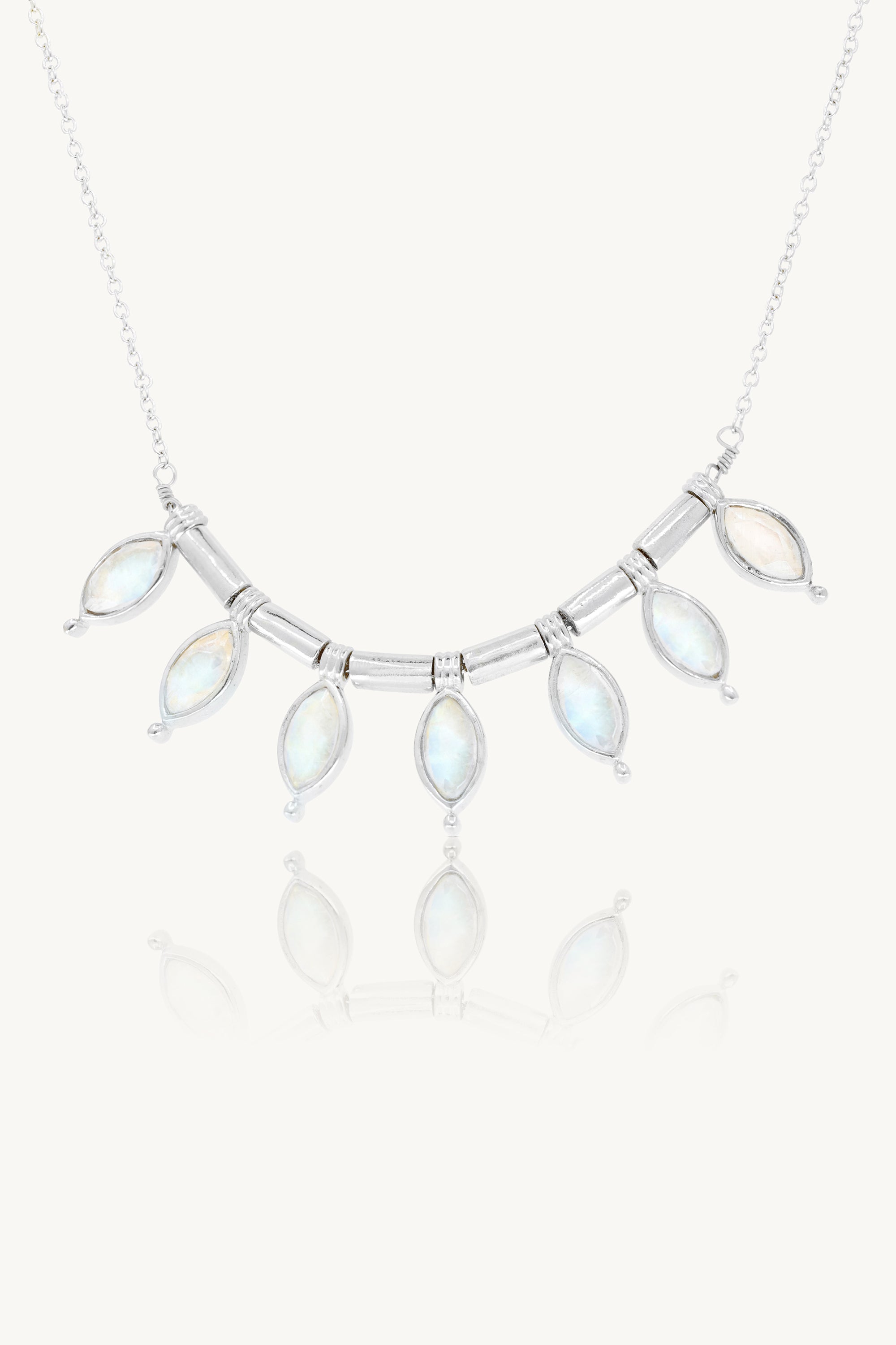 Rising Moonstone Silver Necklace