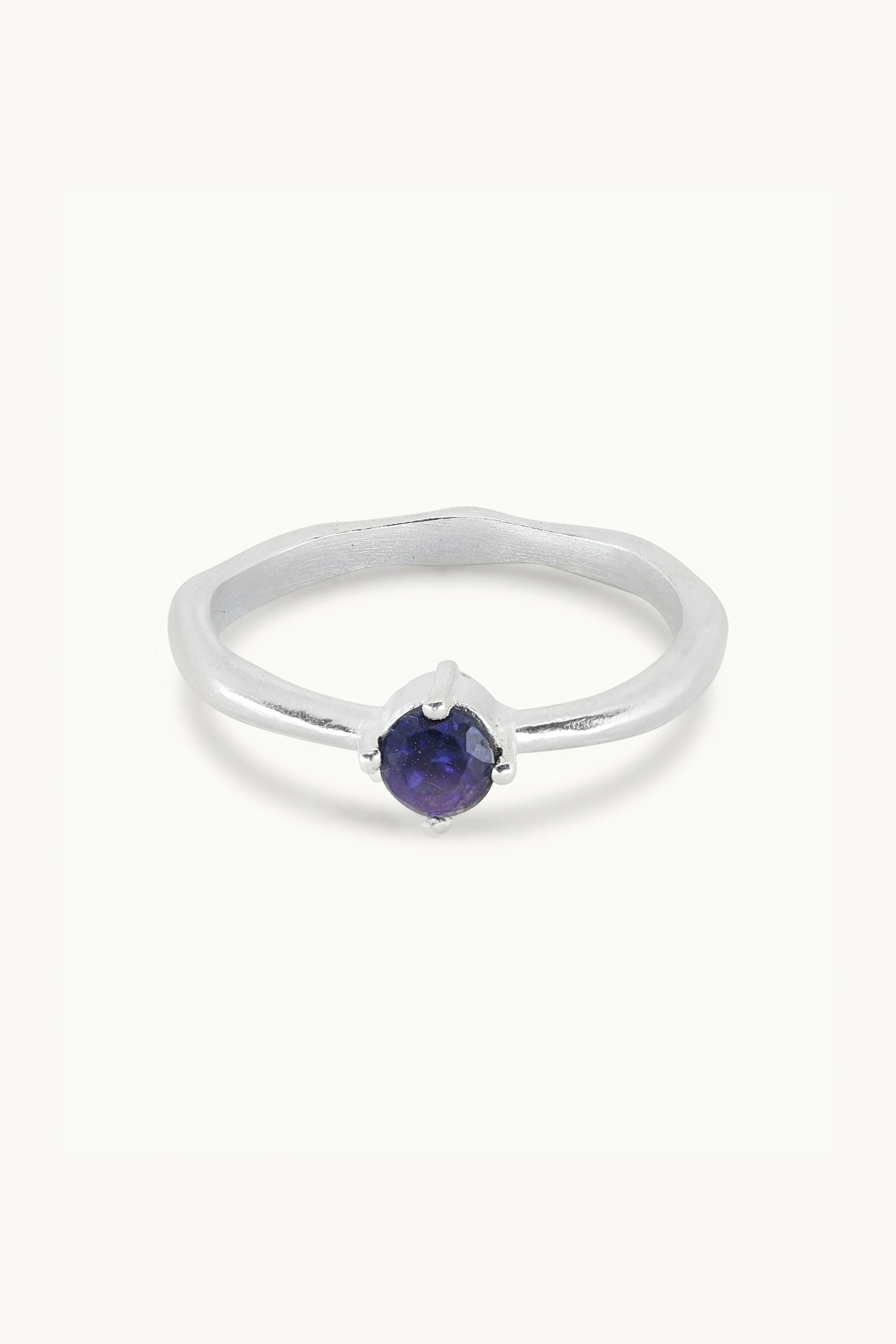 September Sapphire Silver Birthstone Ring