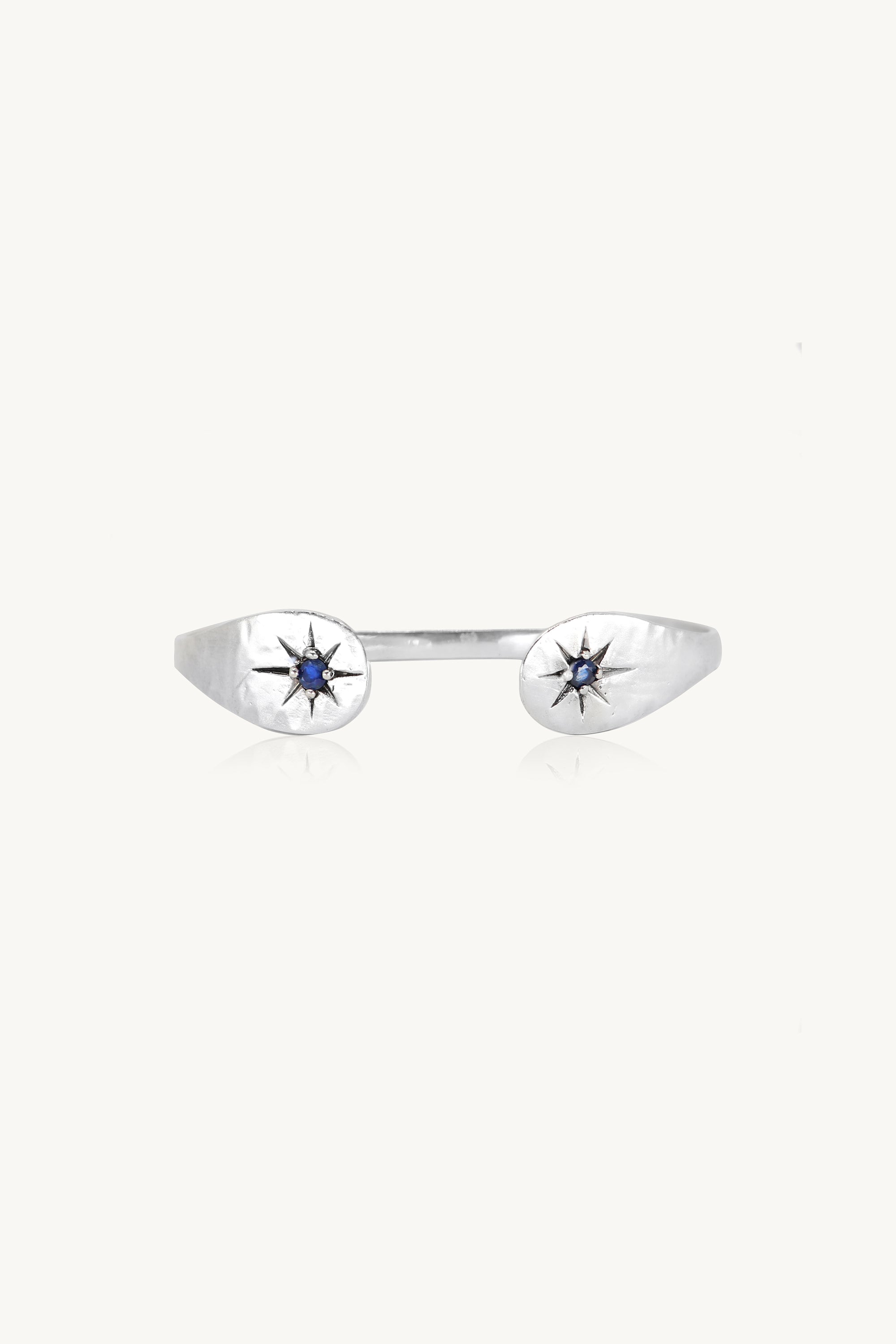 Sapphire Star Silver Cuff