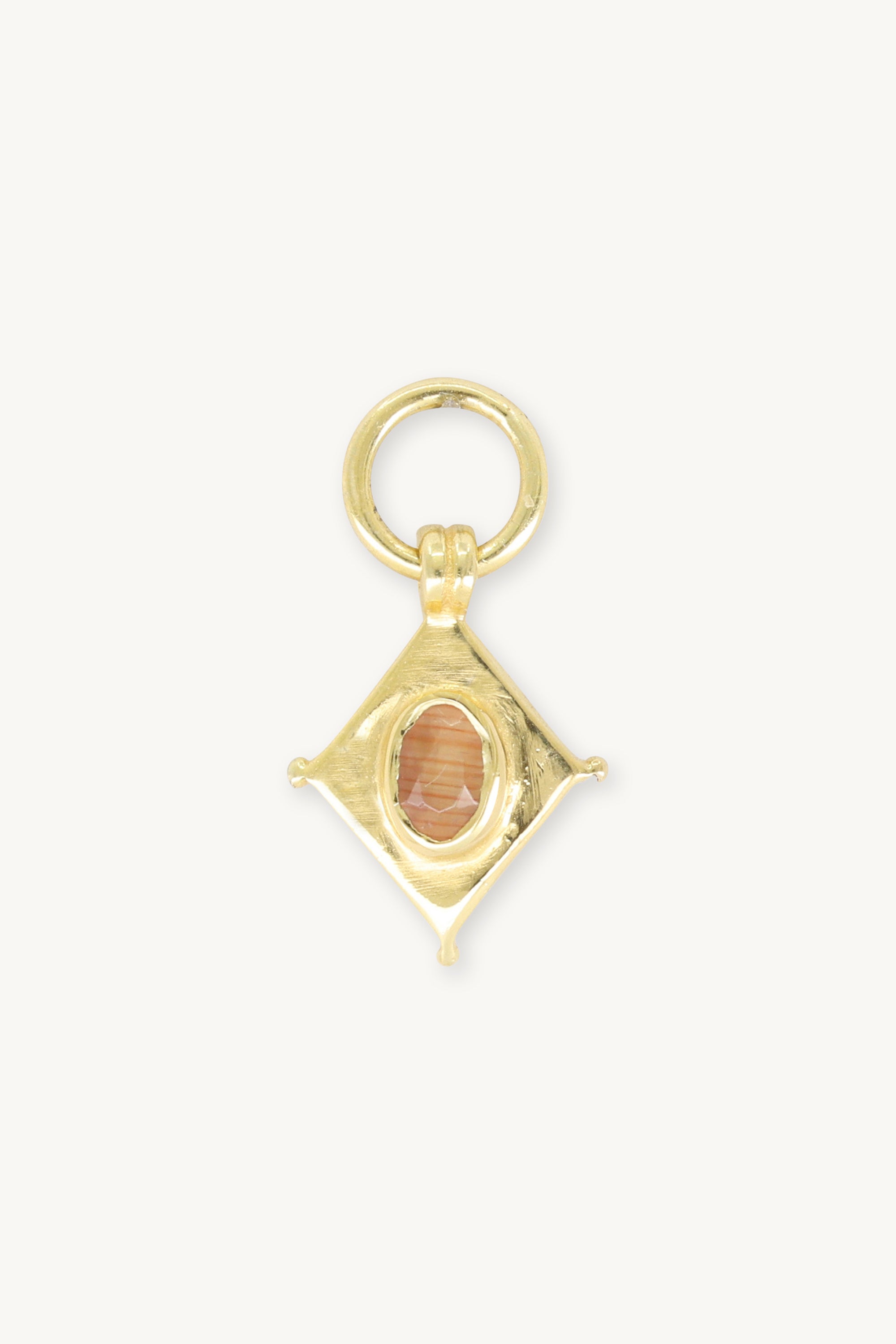 Shield Gold Sunstone Charm