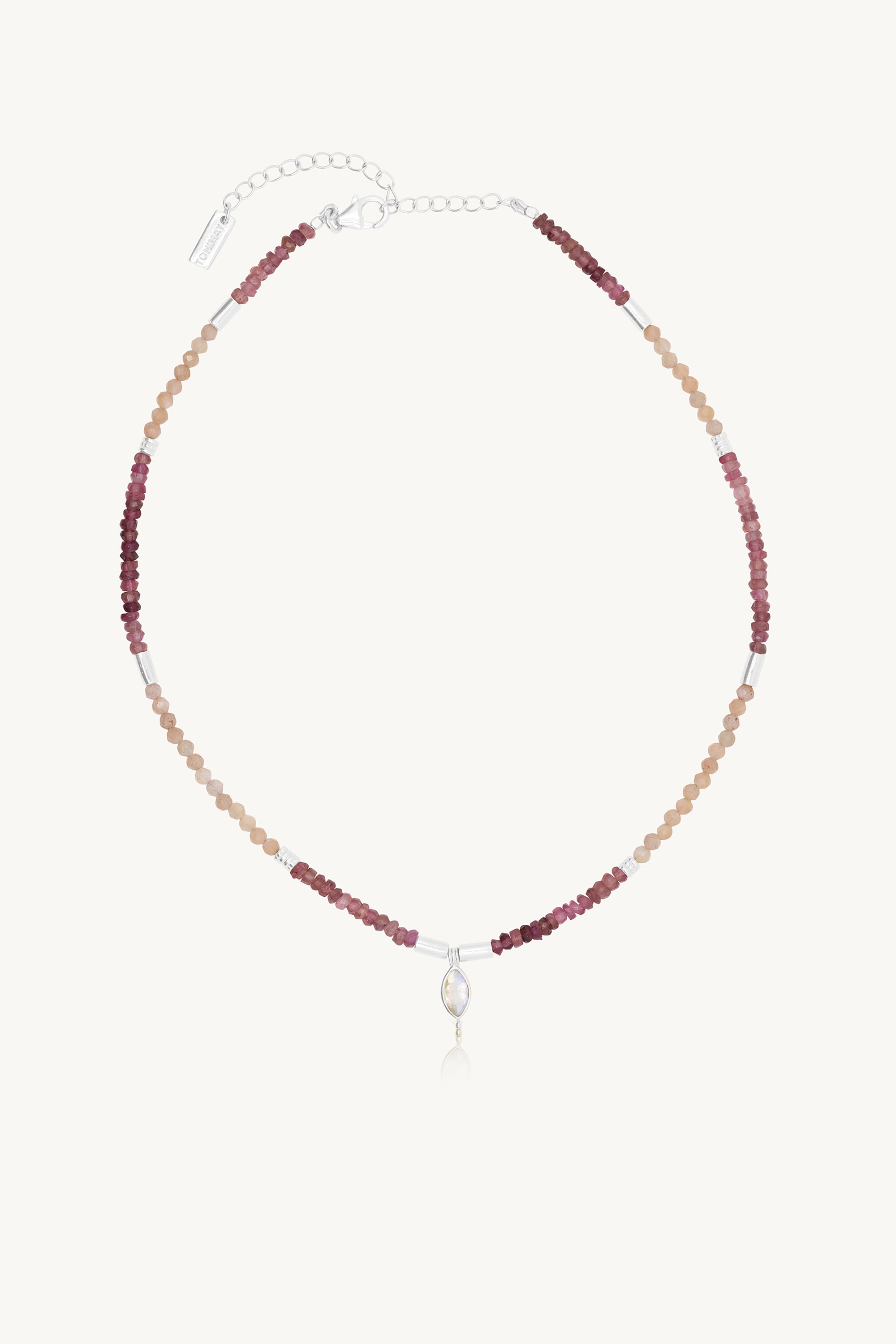 Theia Tourmaline & Sunstone Silver Beaded Necklace