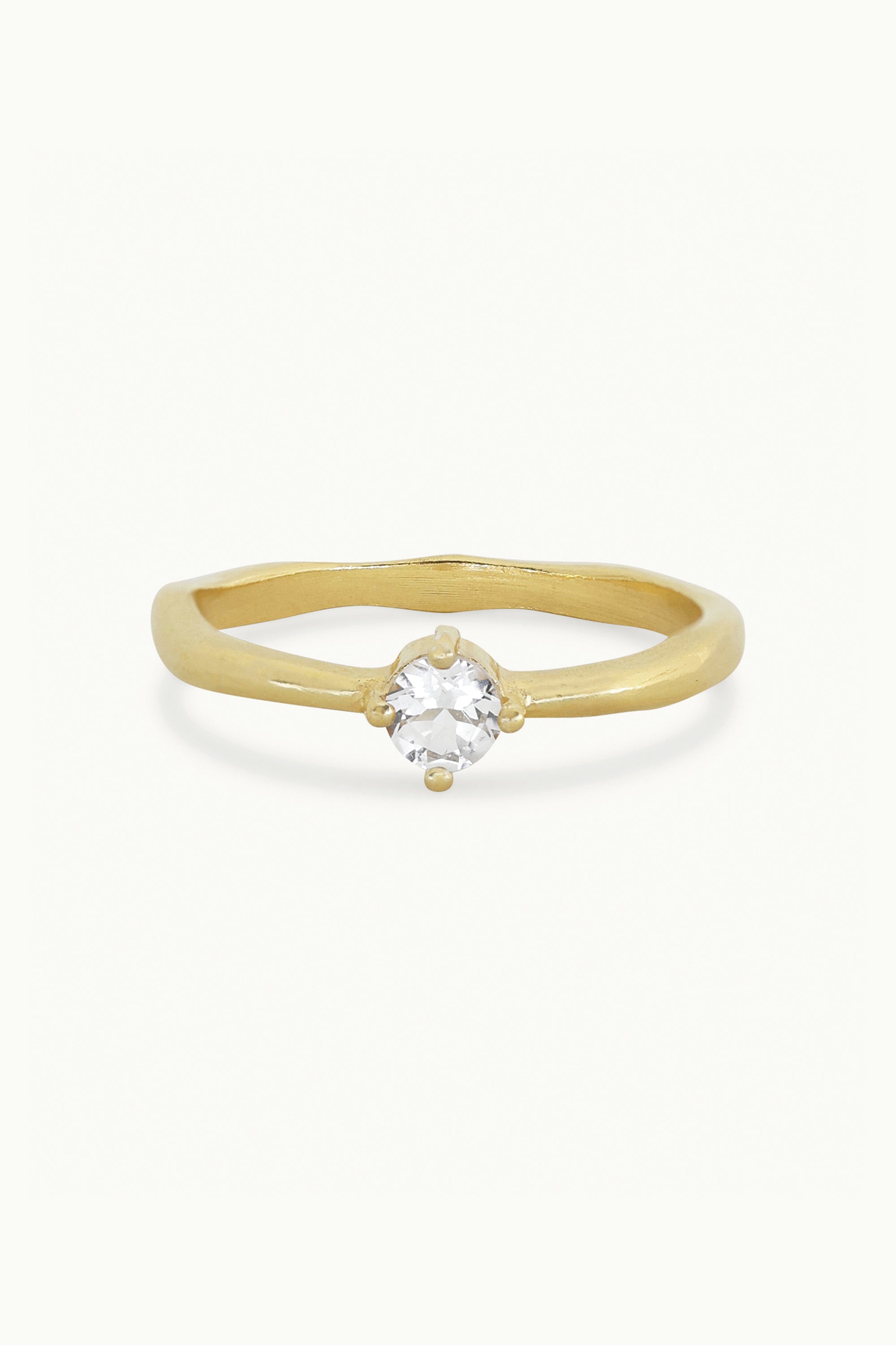 April Topaz Gold Birthstone Ring