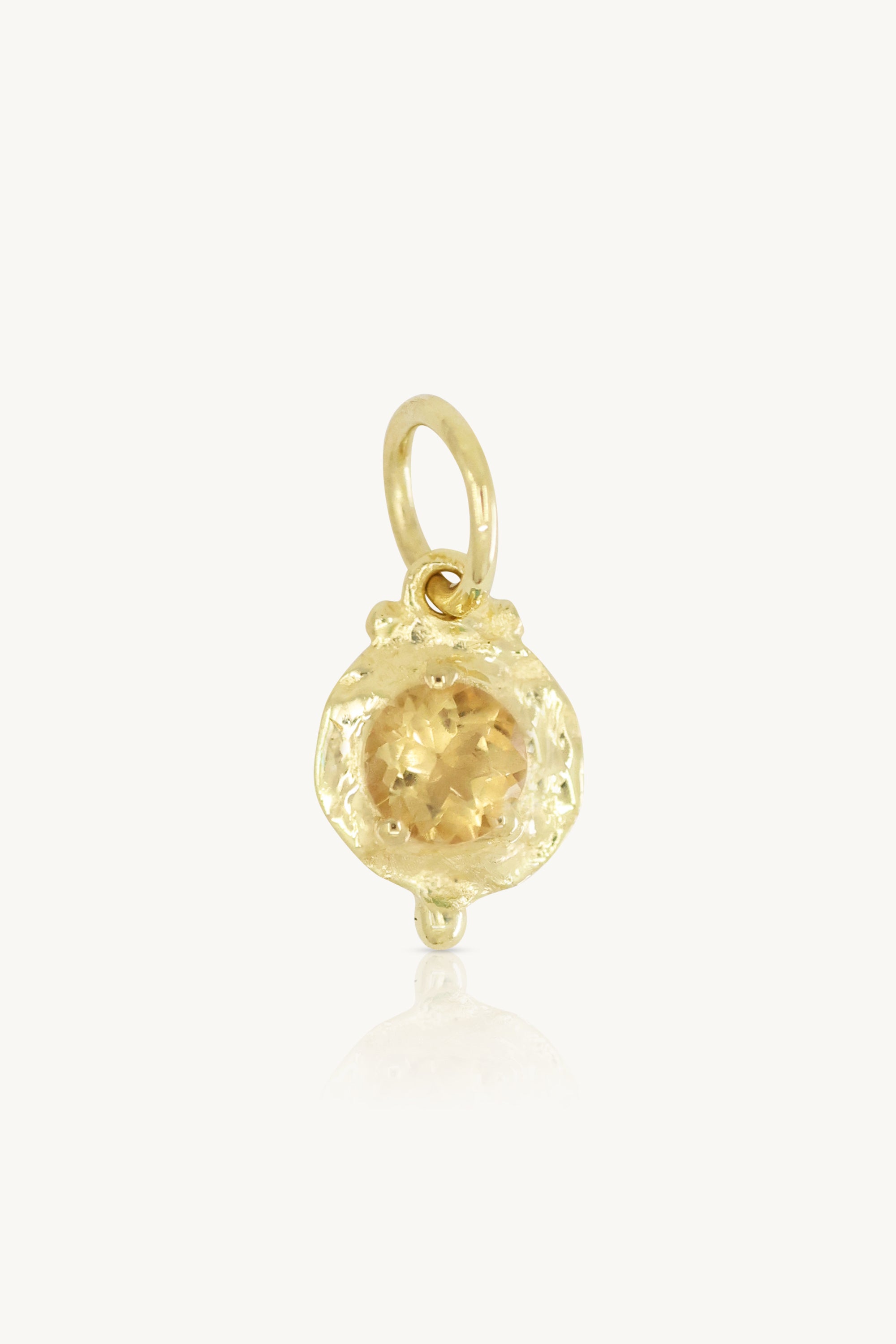 November Citrine Gold Birthstone Necklace Charm