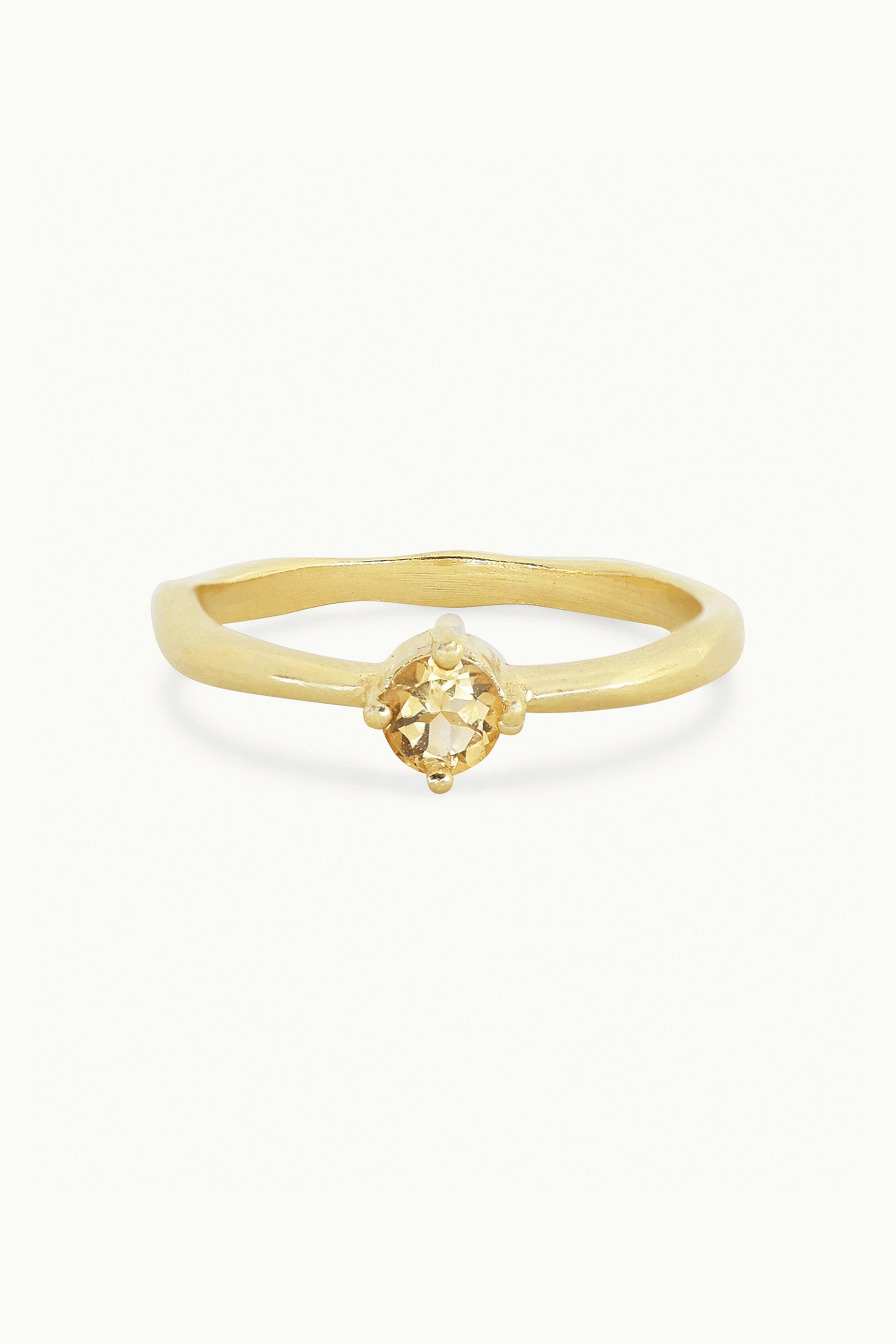 November Citrine Gold Birthstone Ring