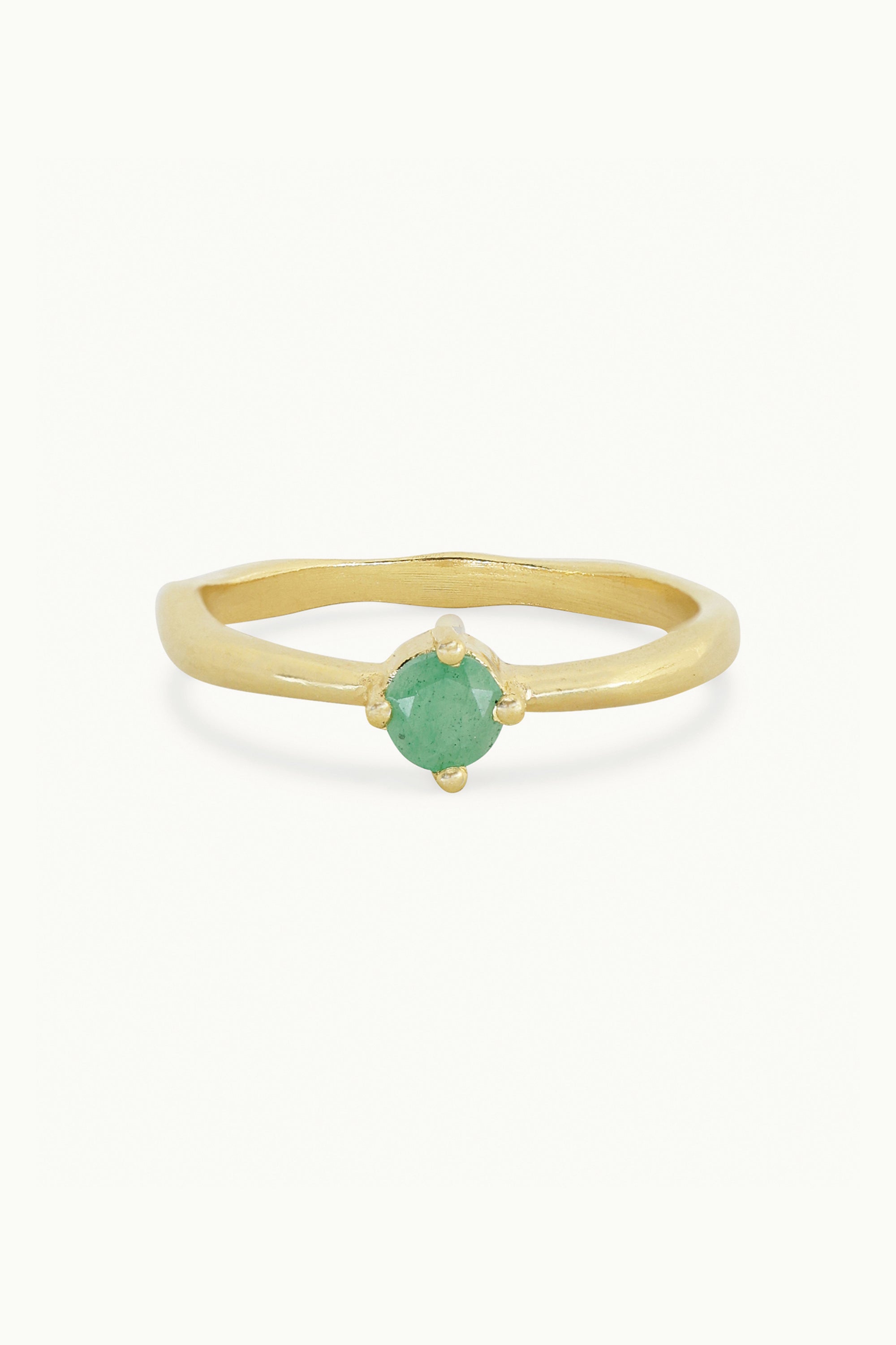 May Emerald Gold Birthstone Ring