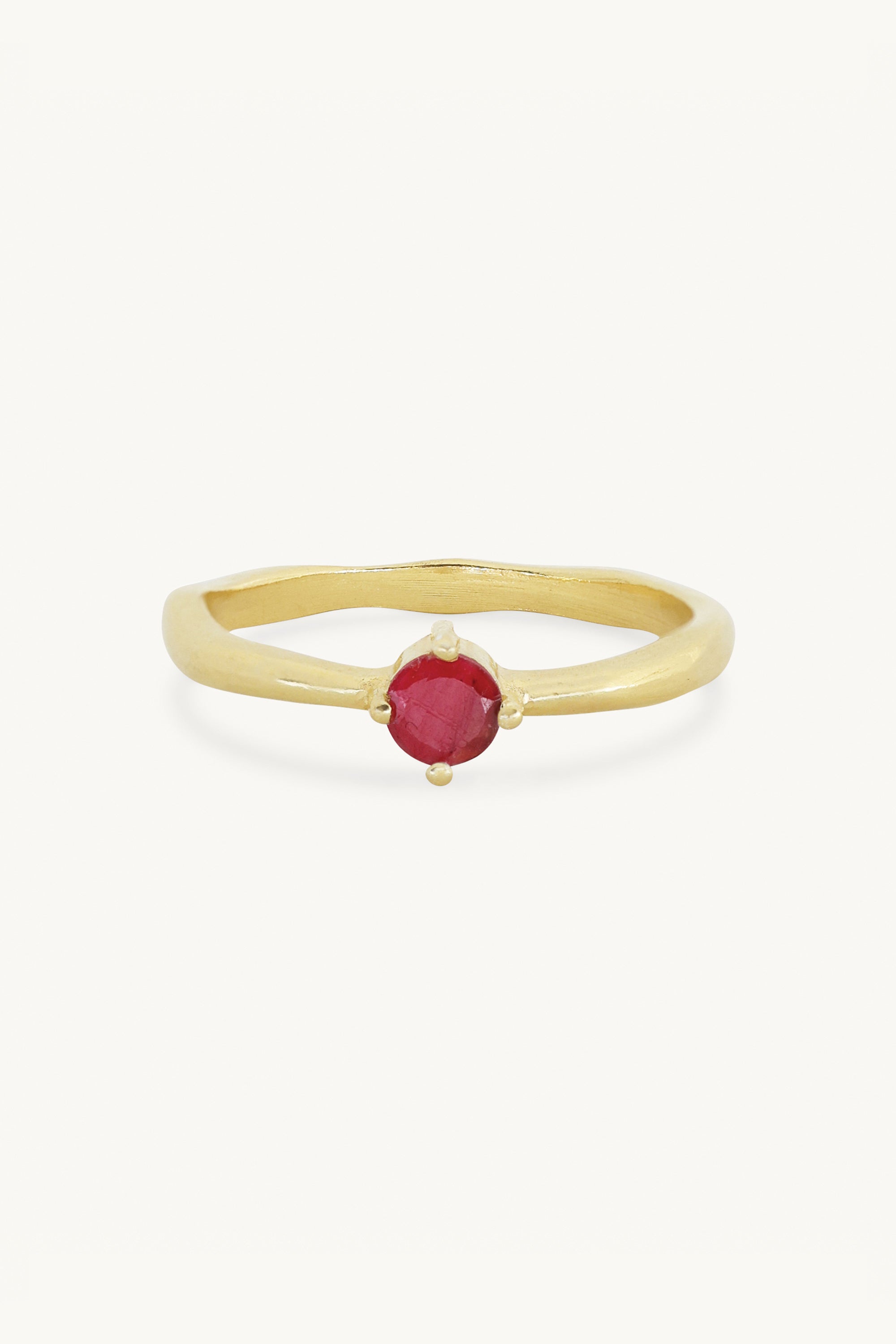 July Ruby Gold Birthstone Ring