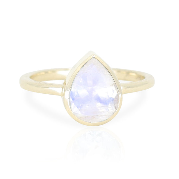 Teardrop white online gold ring